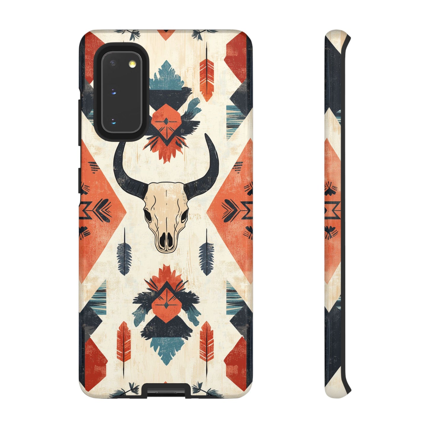 Southwestern Boho Skull Tough Samsung Galaxy Case – Durable Matte Finish, Dual-Layer Protection