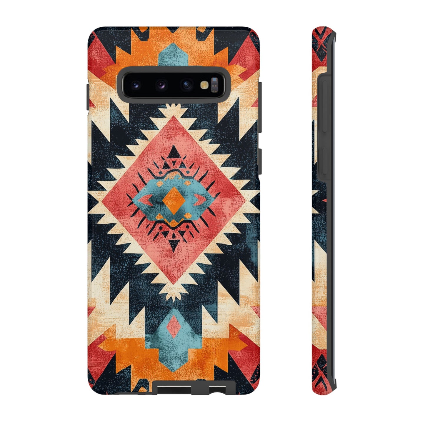 Bold Aztec Pattern Tough Samsung Galaxy Case – Vibrant Geometric Design, Dual-Layer Protection