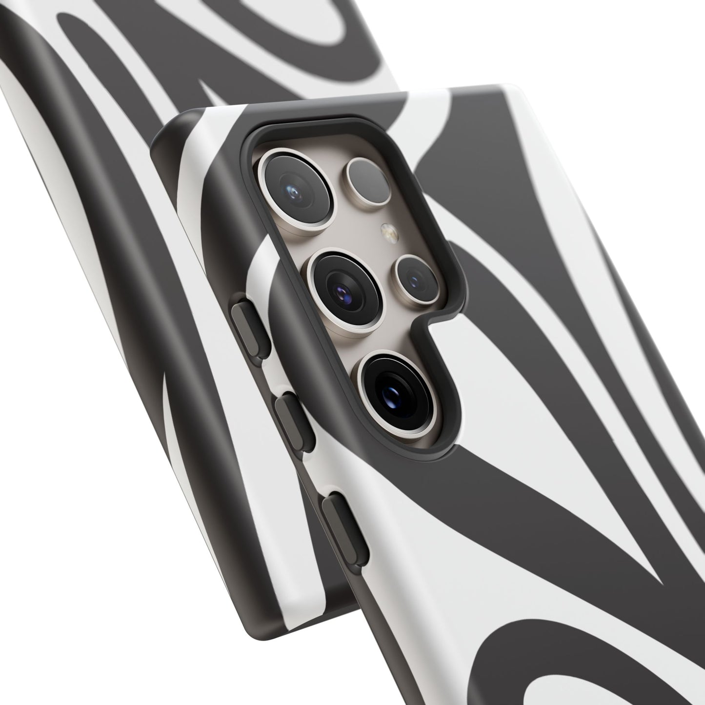 Modern Black and White Abstract Tough Samsung Galaxy Case – Bold Graphic Pattern with Dual-Layer Protection