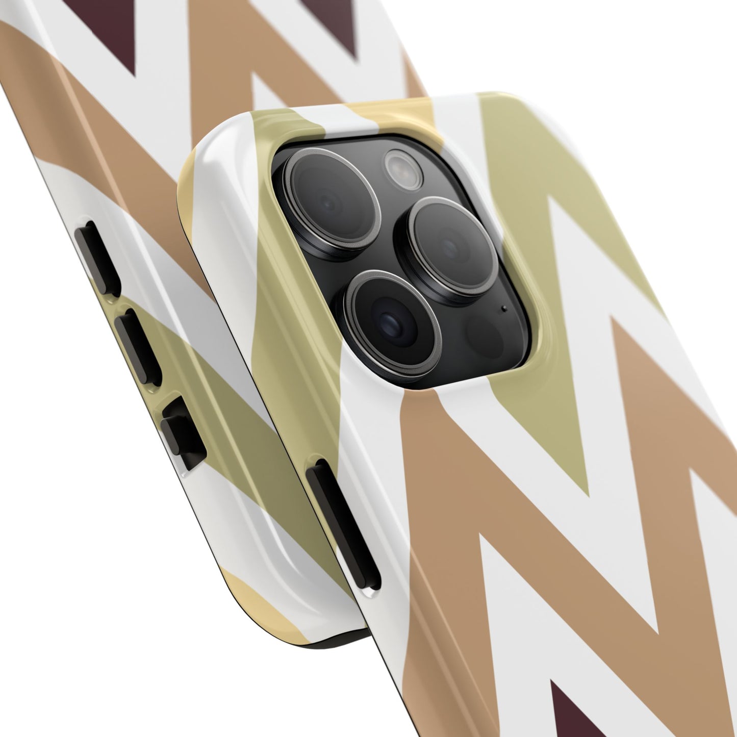 Earthy Chevron iPhone Case – Boho-Inspired Design with Dual-Layer Protection