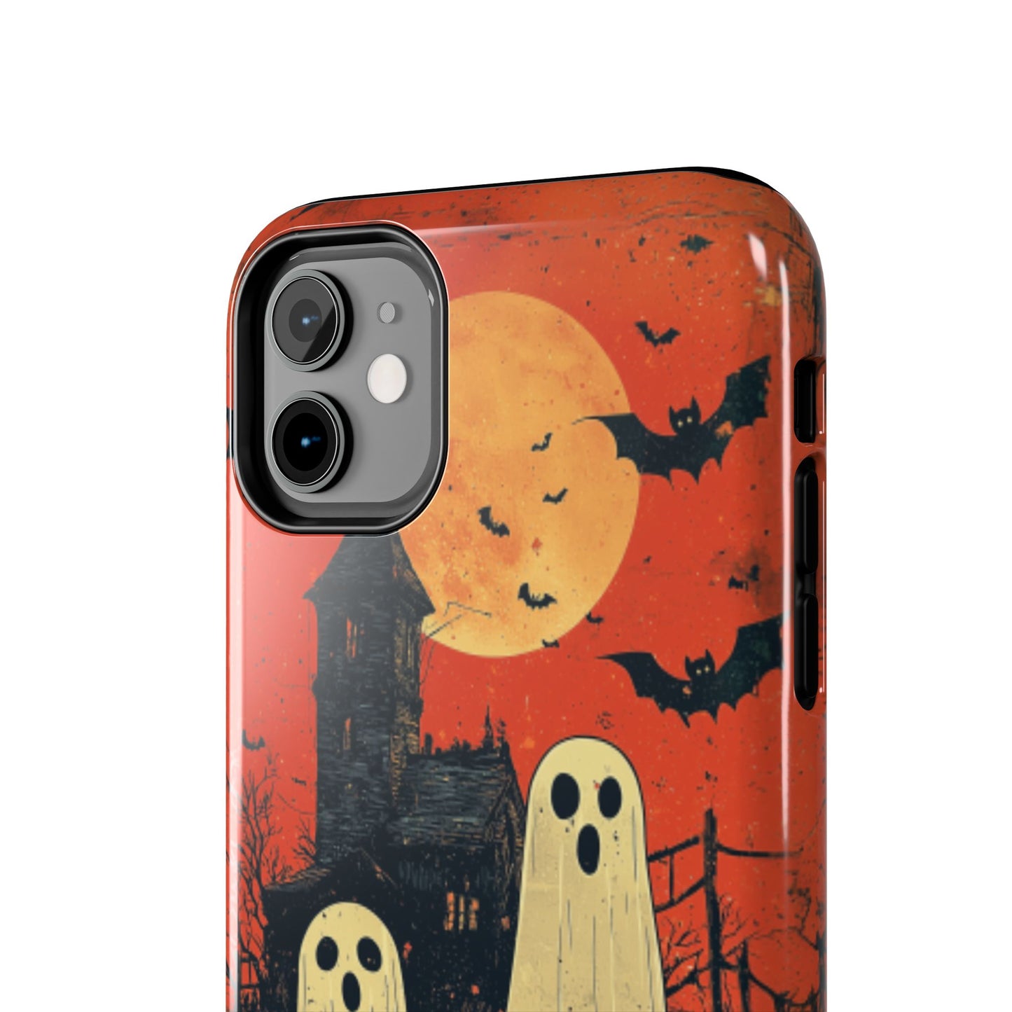 Haunted House & Ghosts iPhone Case – Spooky Halloween Full Moon Design