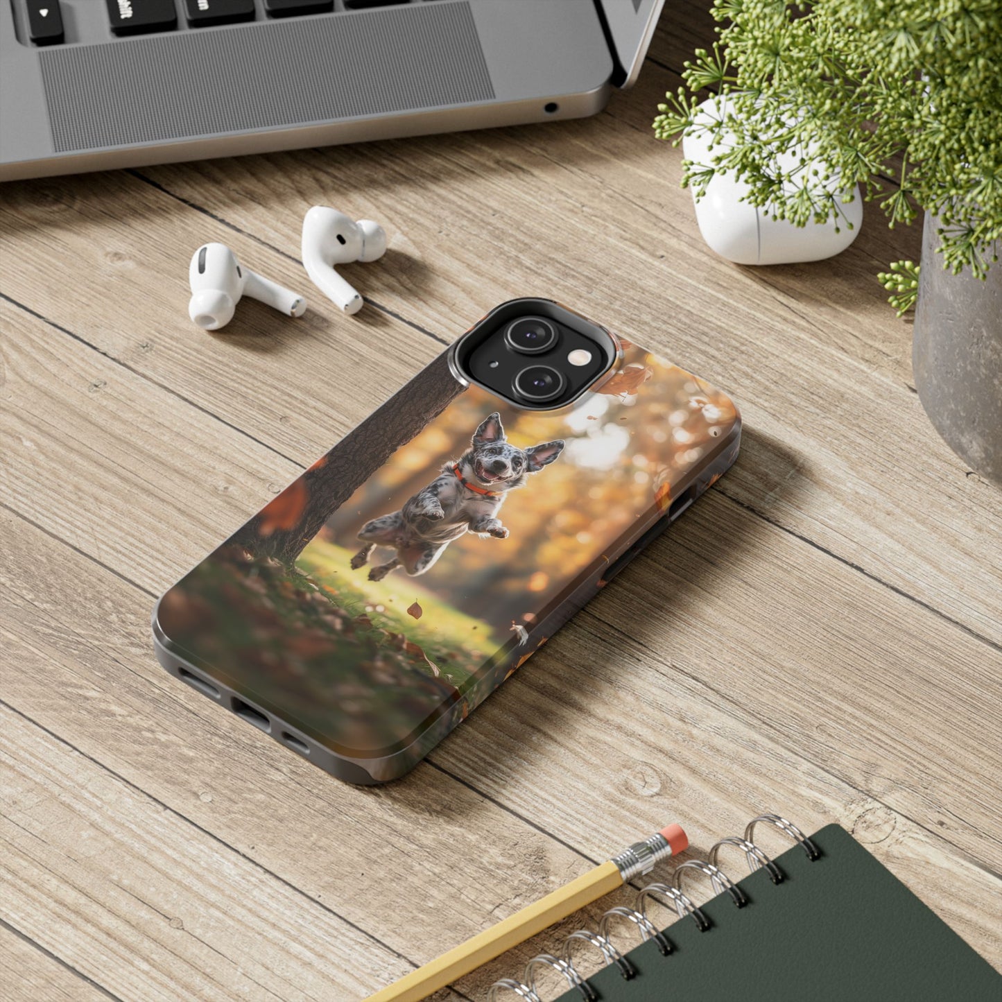 Energetic Blue Heeler Forest Pup Phone Case – Durable Outdoor-Inspired Design