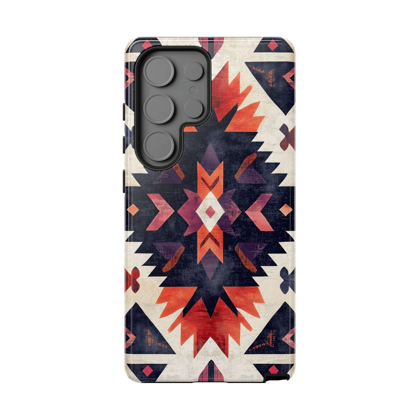 Boho Tribal Starburst Tough Samsung Galaxy  Case – Vibrant Geometric Design, Dual-Layer Protection