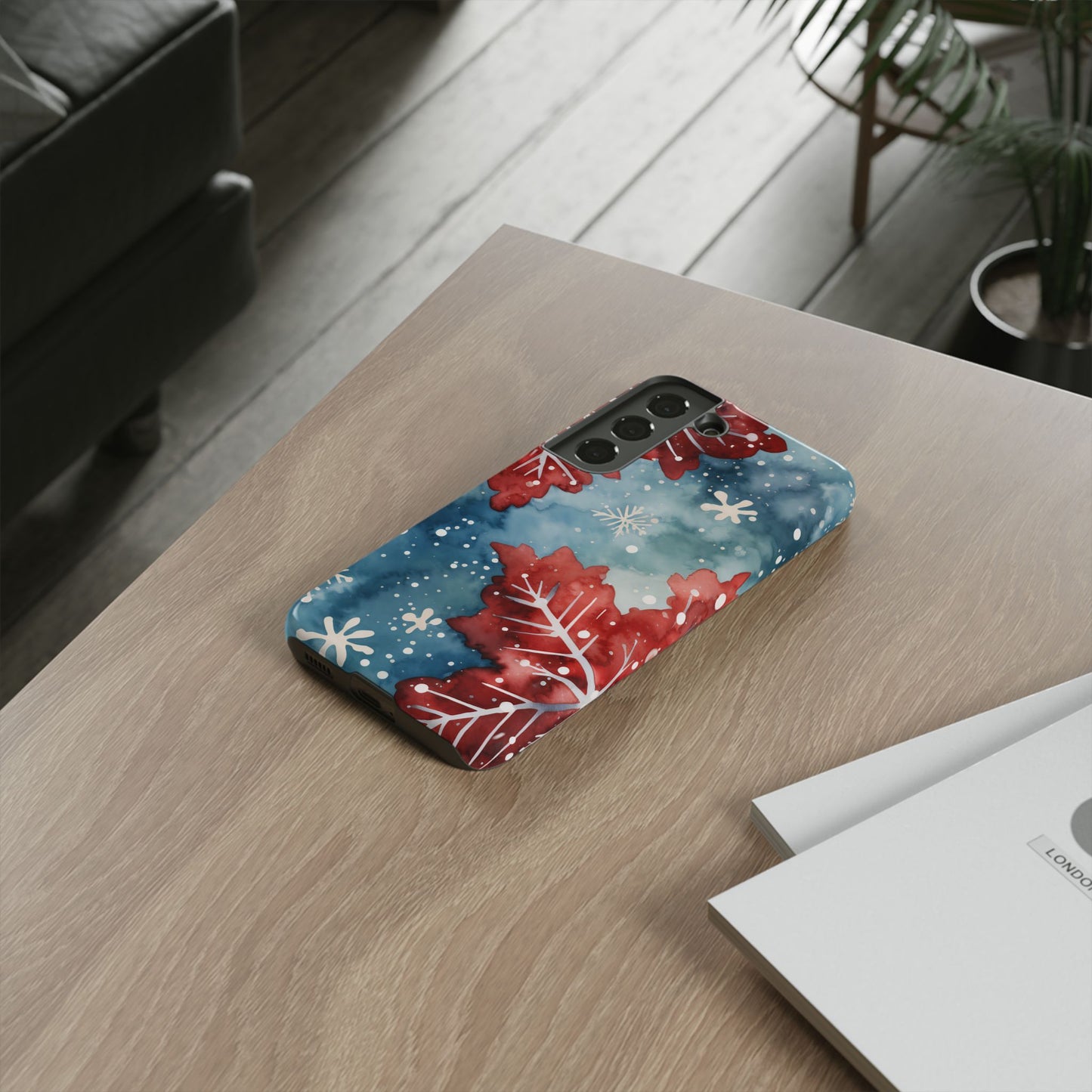 Crimson Snowflake Charm – Samsung Galaxy Case