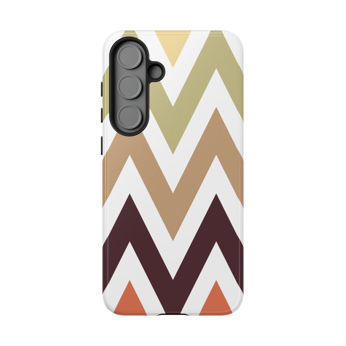 Earthy Chevron Samsung Galaxy Case – Boho-Inspired Design with Dual-Layer Protection