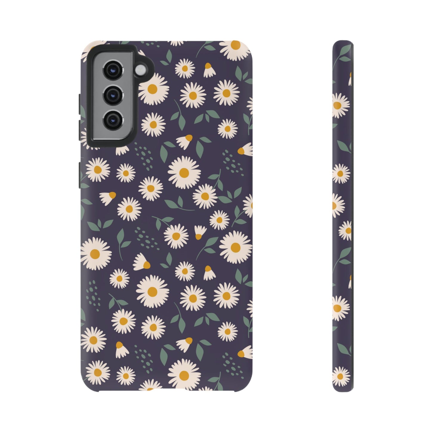 Midnight Daisy Samsung Galaxy Case – Dark Navy Floral Design, Slim and Protective