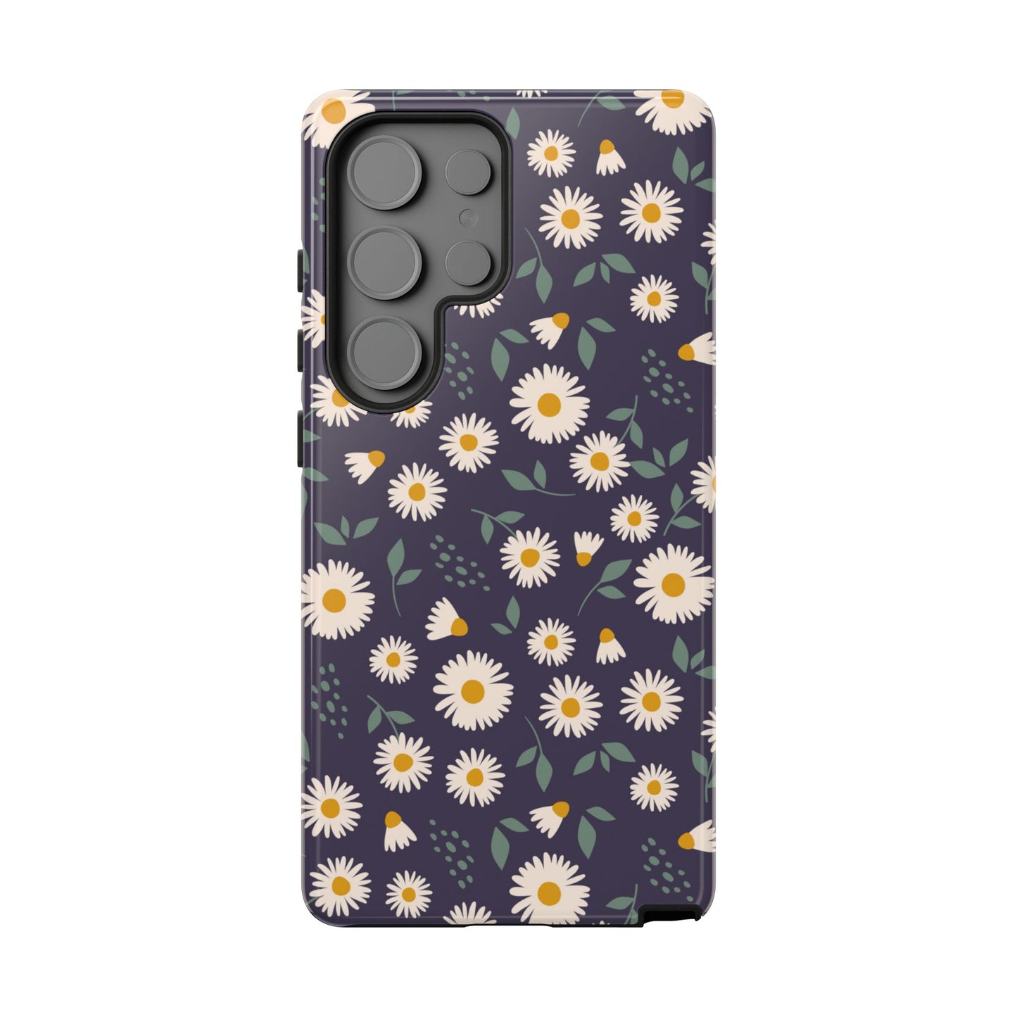 Midnight Daisy Samsung Galaxy Case – Dark Navy Floral Design, Slim and Protective