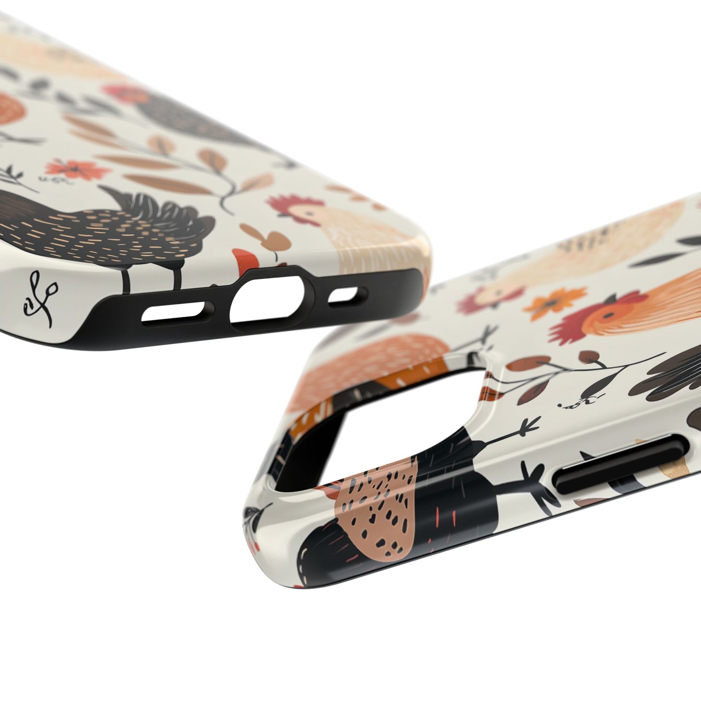 iPhone Case: Cluckin' Vintage – Chickens & Leaves