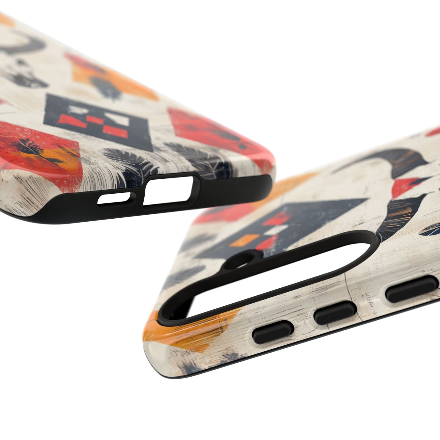 Western Bull Skull & Feathers Tough Samsung Galaxy Case – Bold Tribal Design, Dual-Layer Protection