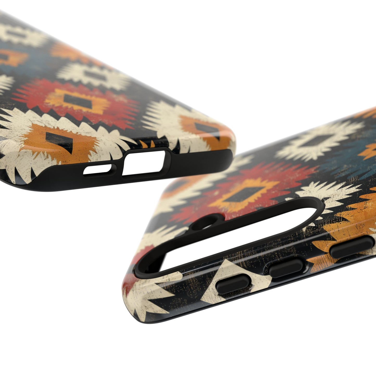 Rustic Tribal Sunburst Tough Samsung Galaxy  Case – Vibrant Geometric Design, Dual-Layer Protection