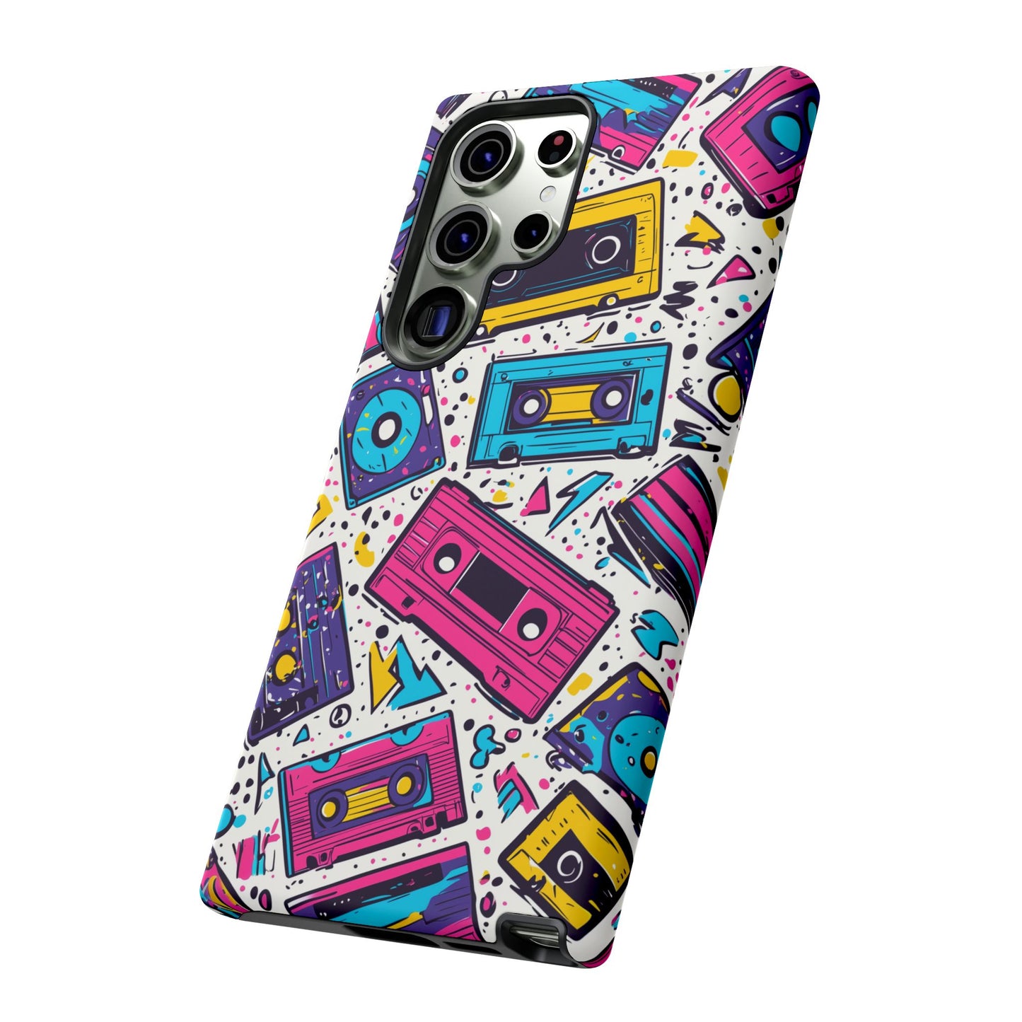 Retro Cassette Vibes Tough Samsung Galaxy  Case – Bold 80s Tape Design, Shockproof Protection