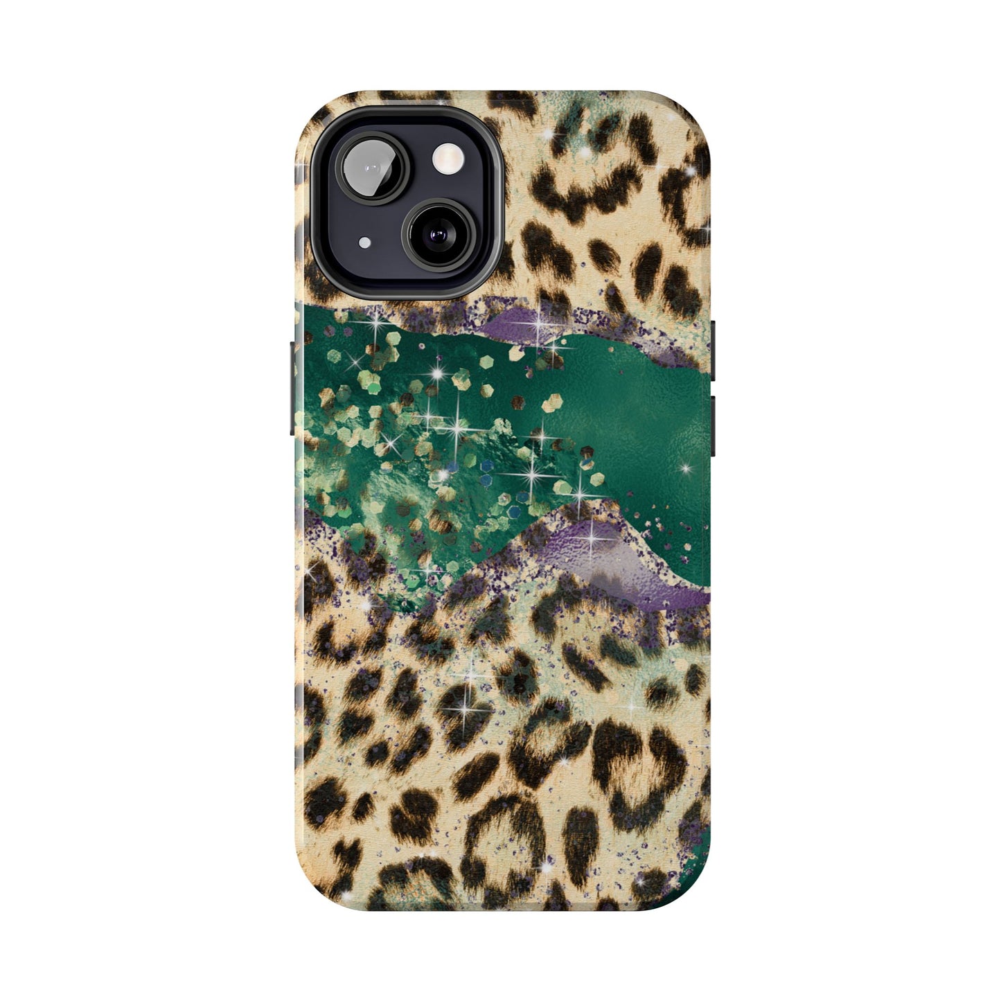 Emerald Glitter Leopard Print - iPhone Series Case