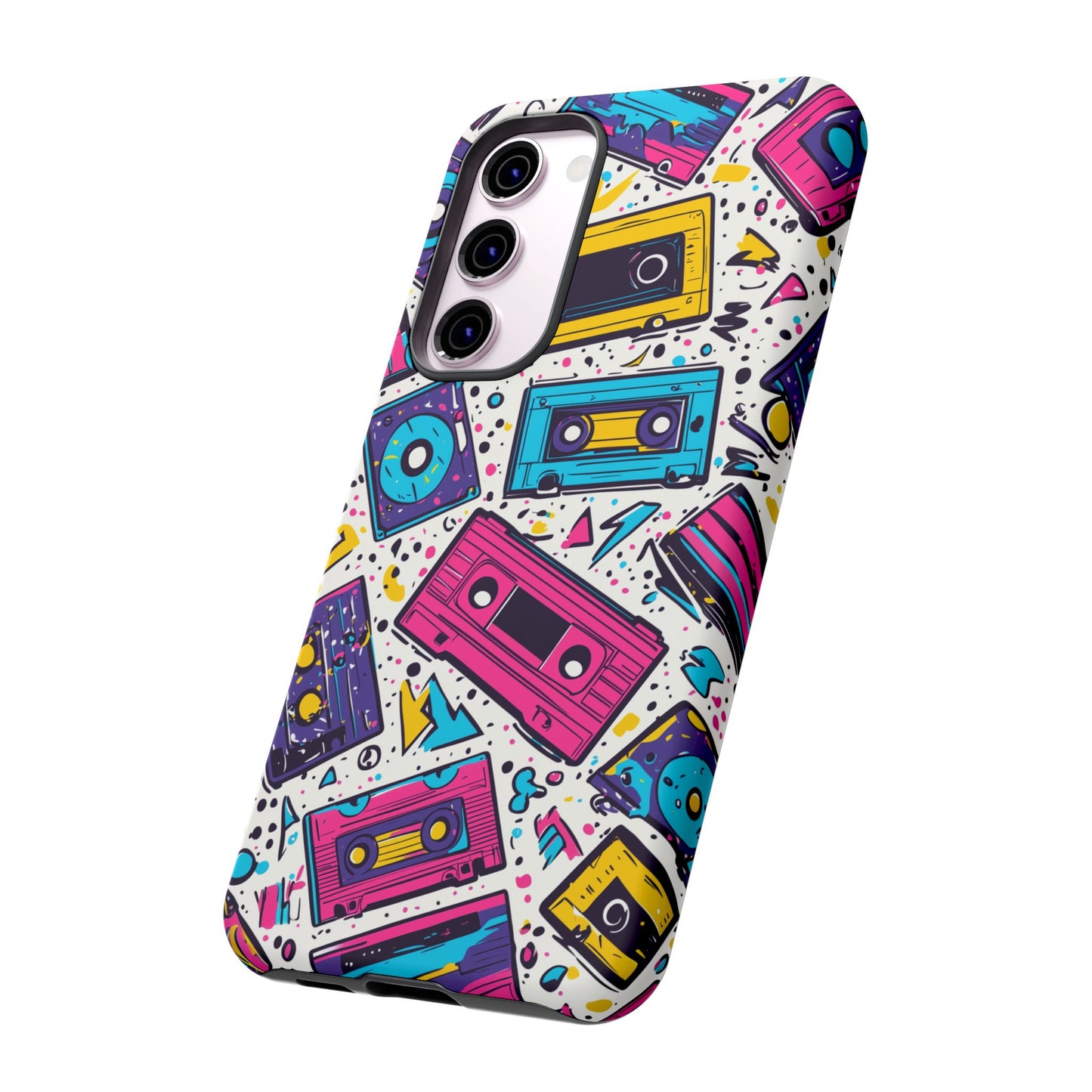 Retro Cassette Vibes Tough Samsung Galaxy  Case – Bold 80s Tape Design, Shockproof Protection