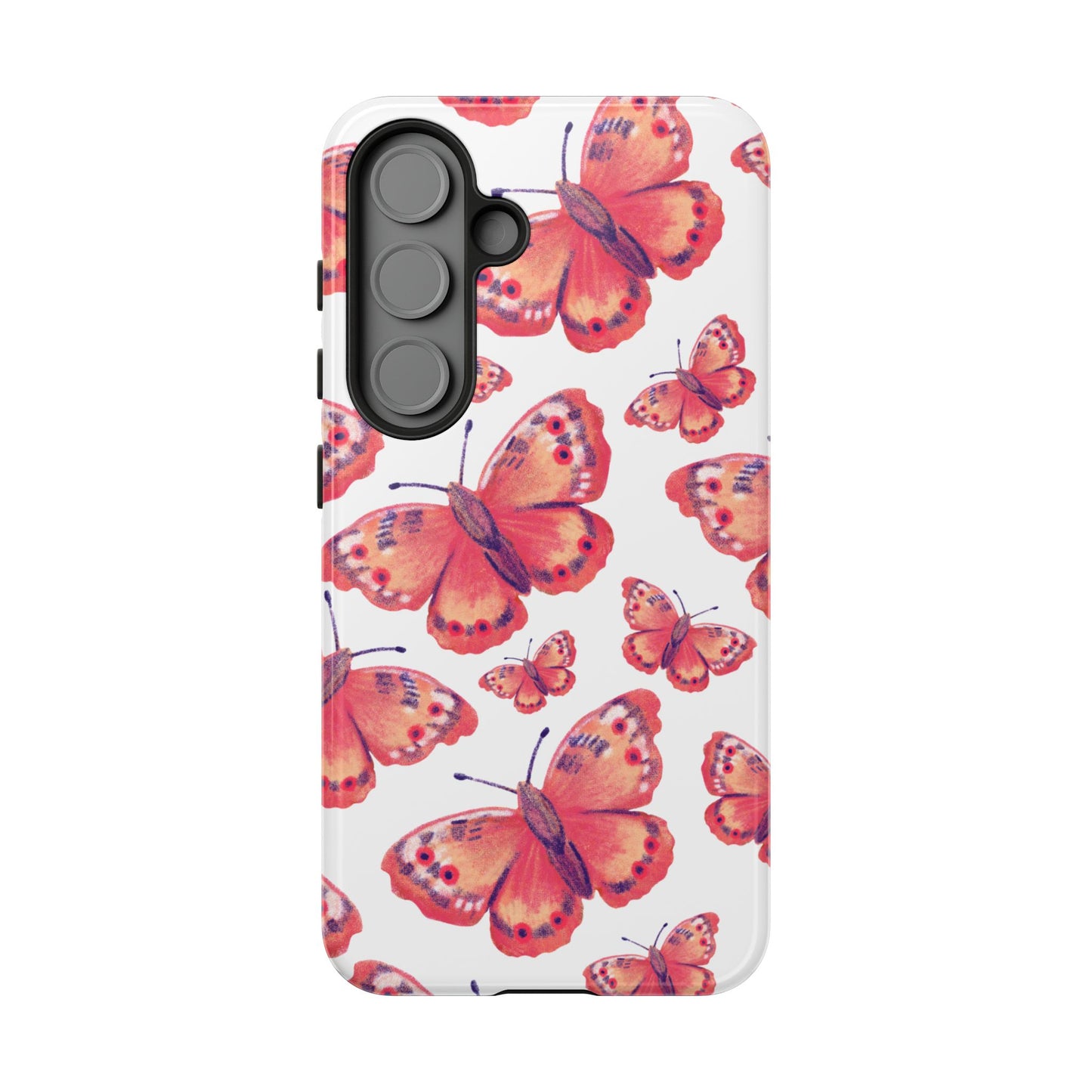 Coral Butterfly Samsung Galaxy Case – Slim, Protective Design with Bold Watercolor Print
