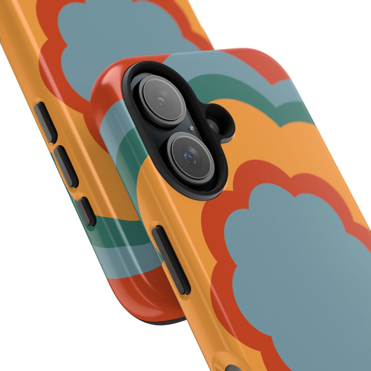 Retro Flower Power iPhone Case – Bold 70s-Inspired Design with Dual-Layer Protection