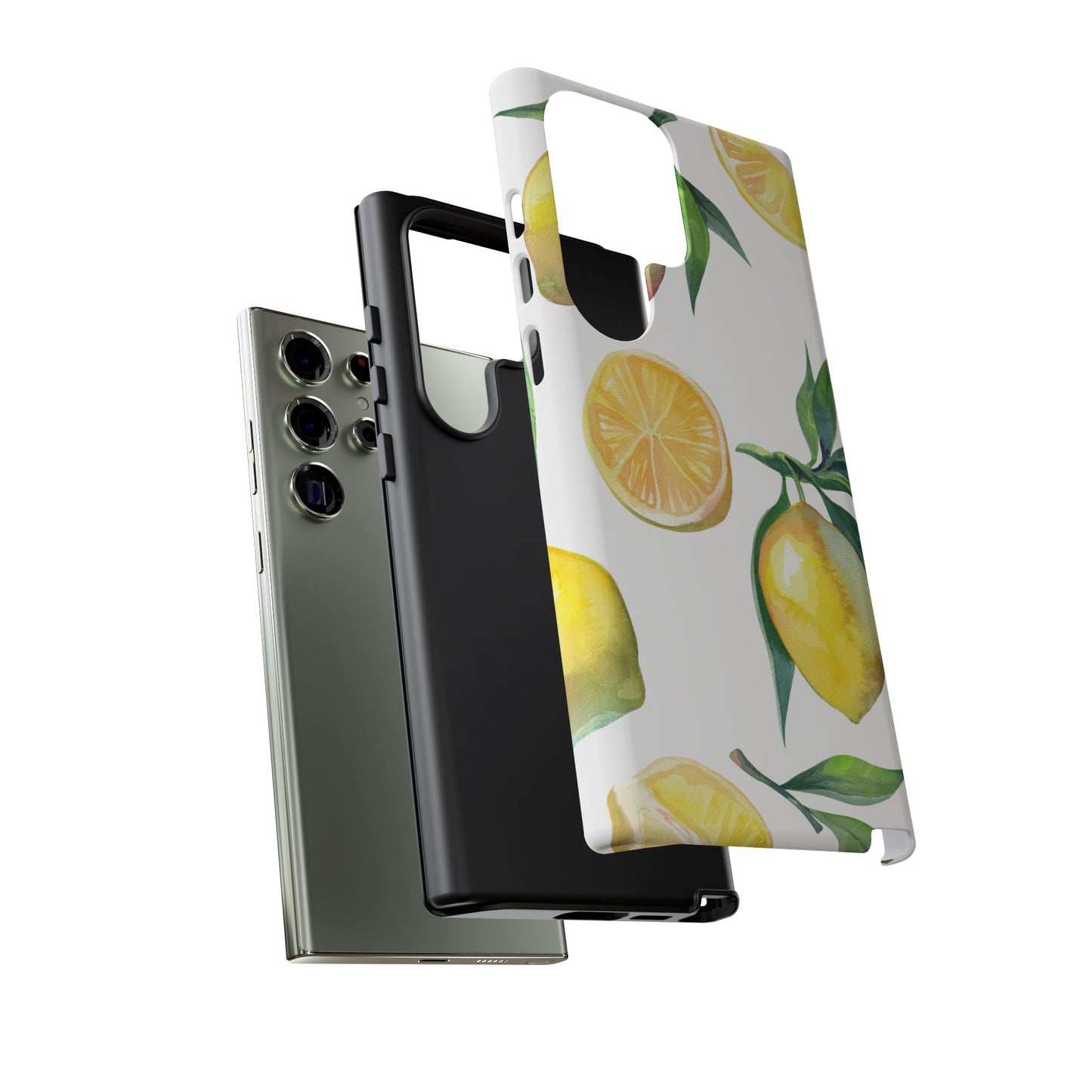 Lemon Grove Watercolor Tough Samsung Galaxy  Case – Fresh Citrus Design, Dual-Layer Protection
