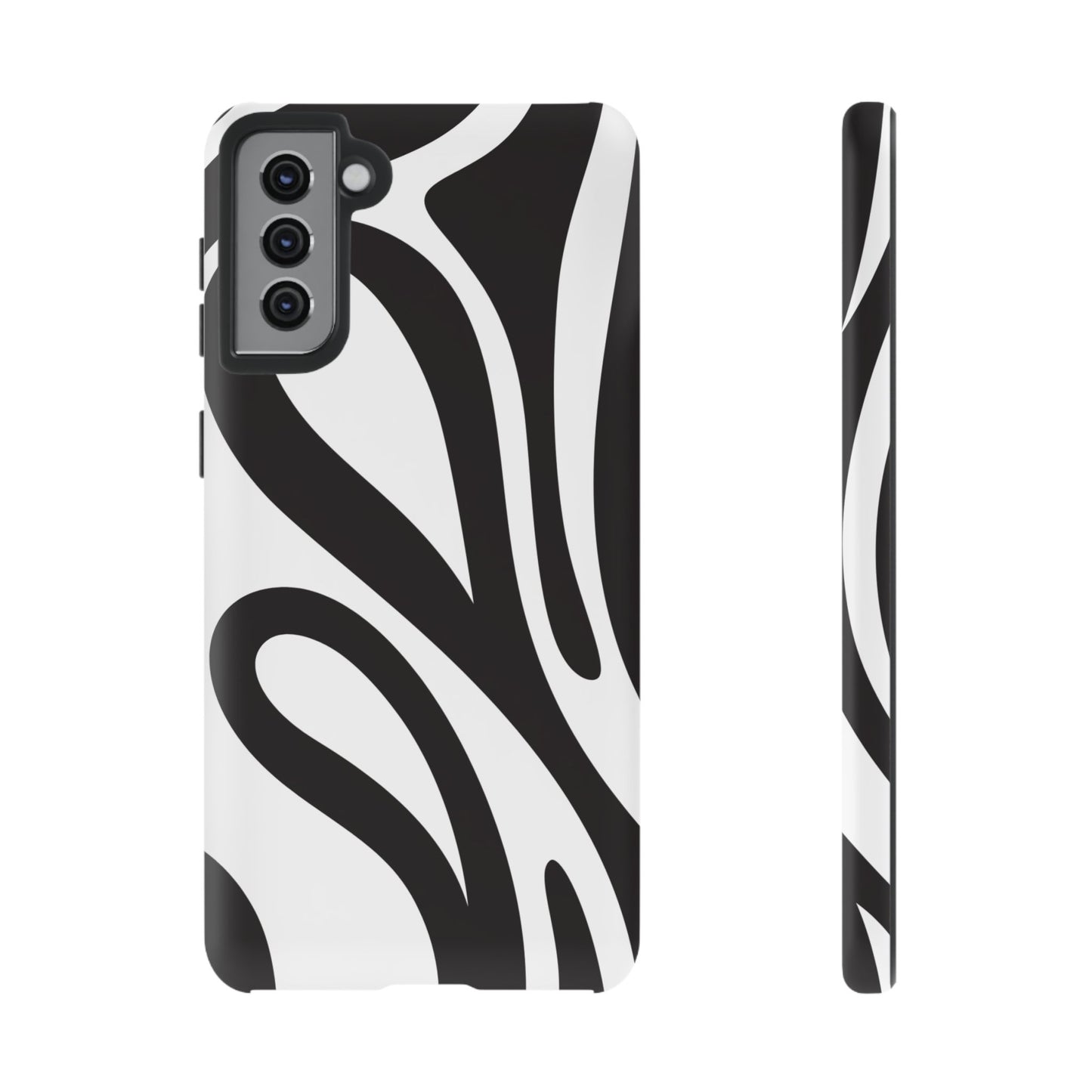 Modern Black and White Abstract Tough Samsung Galaxy Case – Bold Graphic Pattern with Dual-Layer Protection