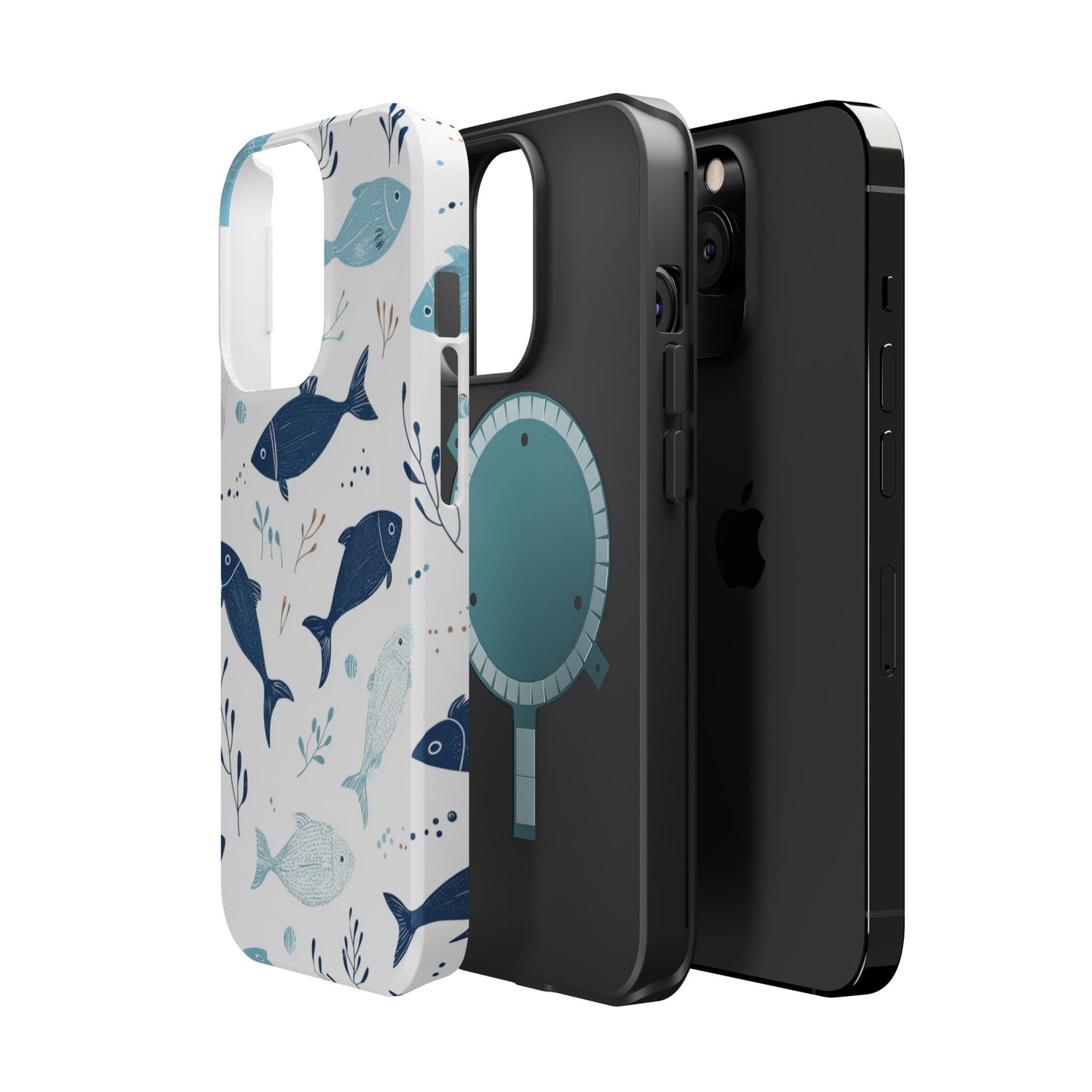 Oceanic Blue Fish Pattern - MagSafe iPhone Series Case