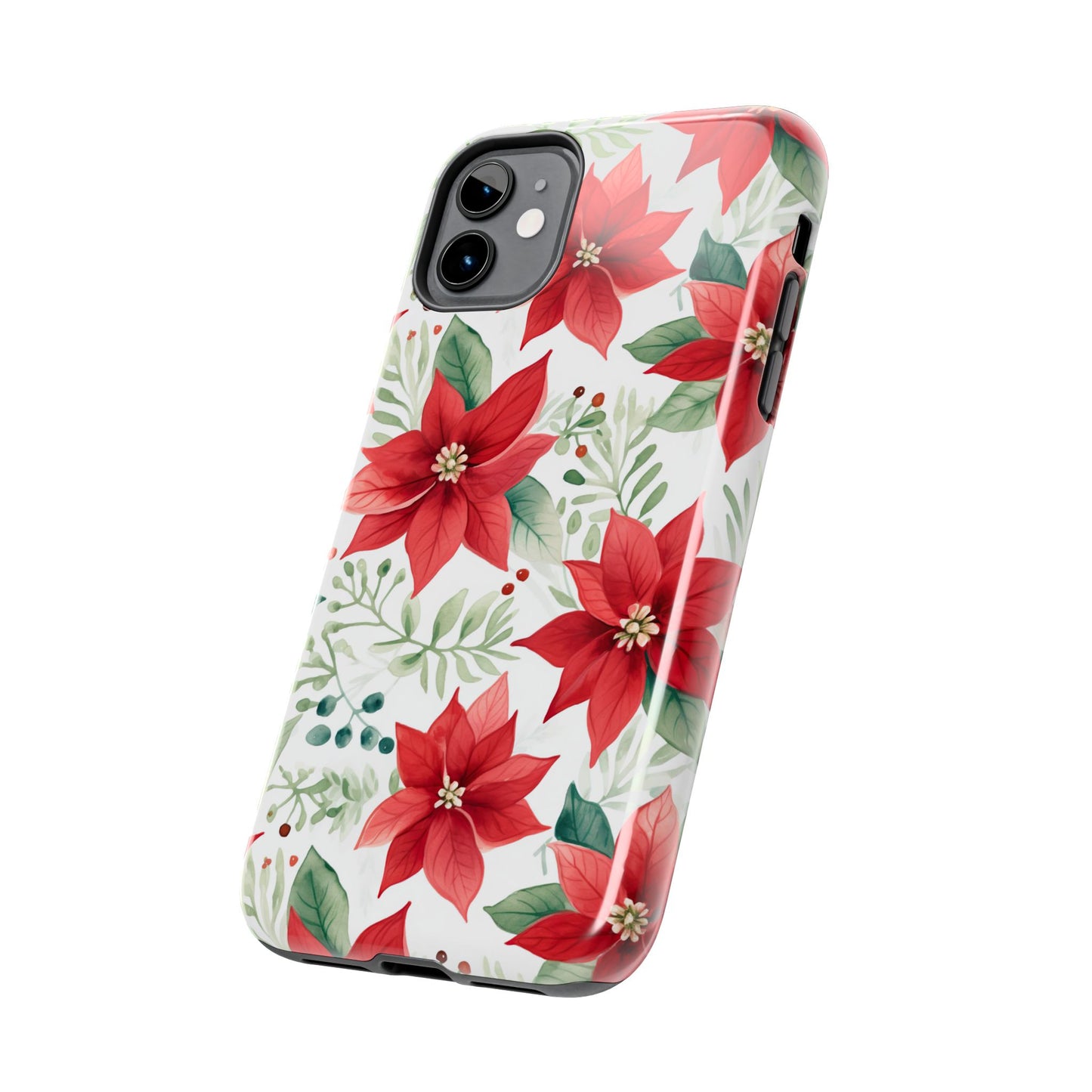 Festive Poinsettia Holiday Pattern – iPhone Series Case