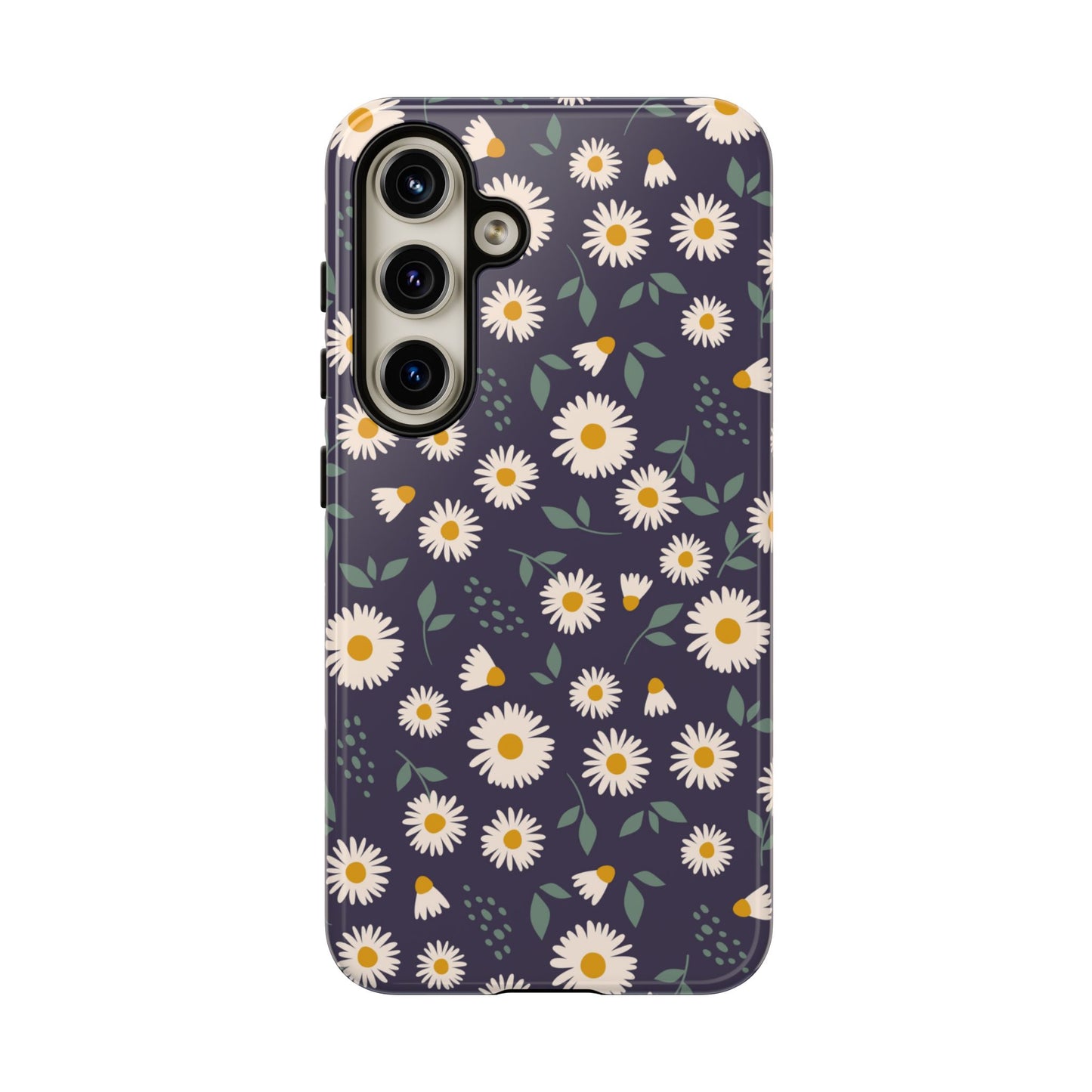 Midnight Daisy Samsung Galaxy Case – Dark Navy Floral Design, Slim and Protective