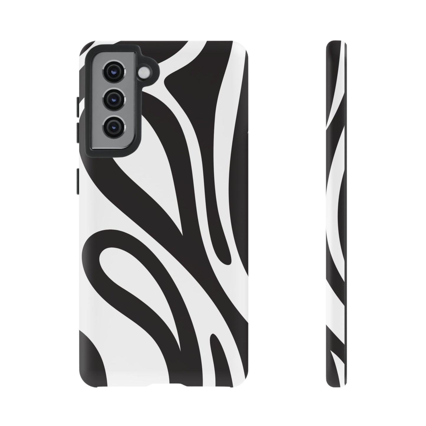Modern Black and White Abstract Tough Samsung Galaxy Case – Bold Graphic Pattern with Dual-Layer Protection