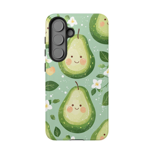 Avocado Face Parade Tough Samsung Galaxy  Case – Cute Fruit Design, Dual-Layer Protection