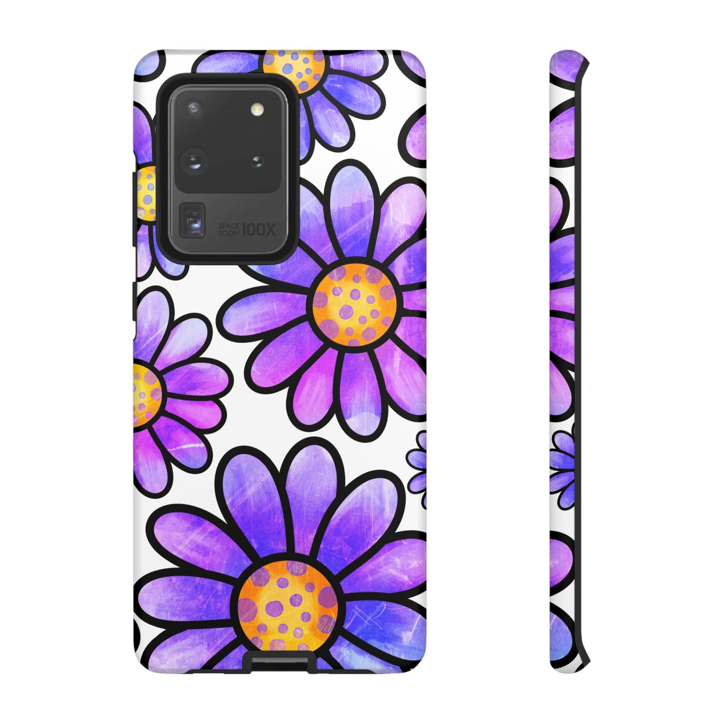 Purple Daisy Delight Samsung Galaxy Case – Slim Profile, Glossy Finish