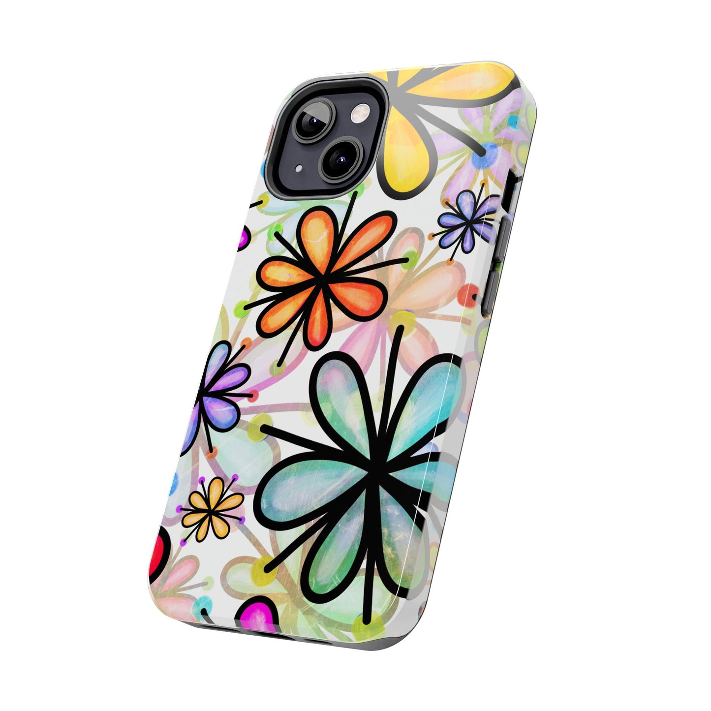 Retro Floral Pop iPhone Case – Ultra-Slim Design, High-Gloss Finish