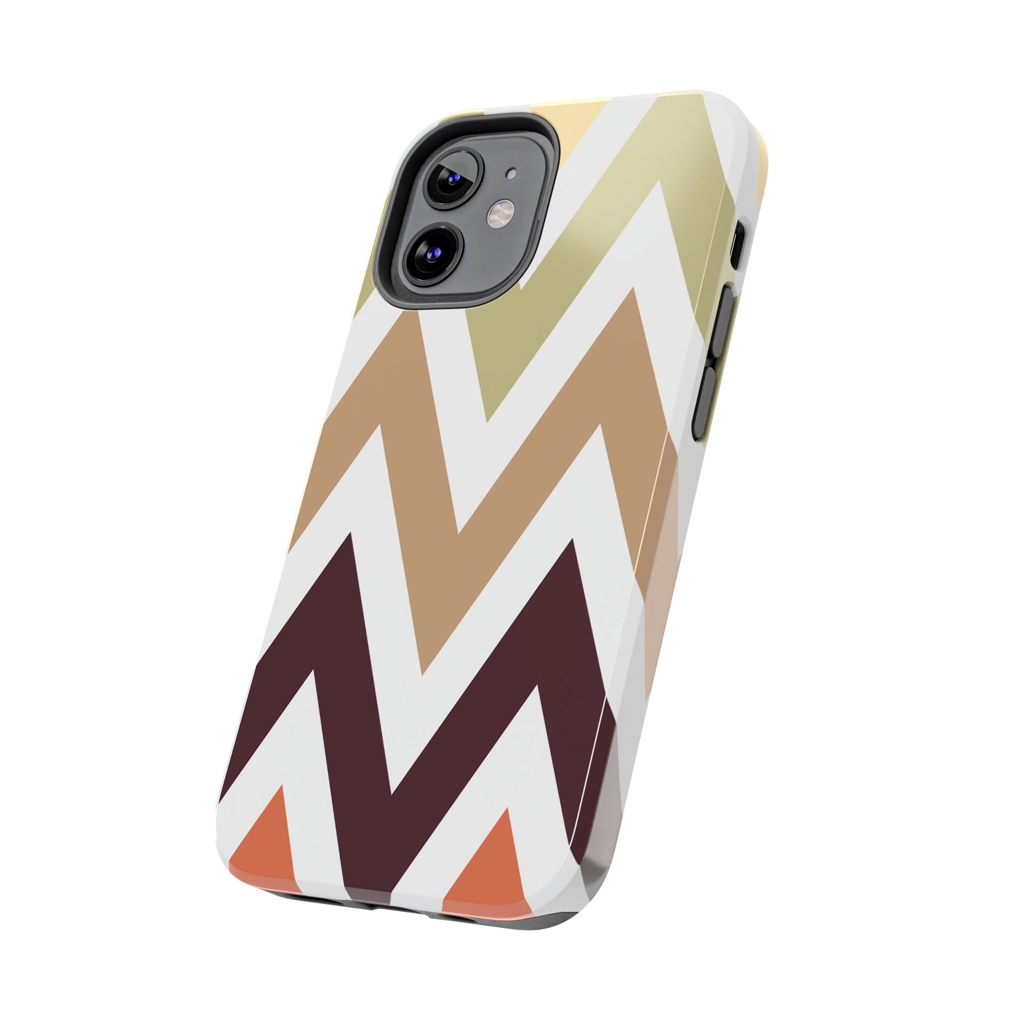 Earthy Chevron iPhone Case – Boho-Inspired Design with Dual-Layer Protection