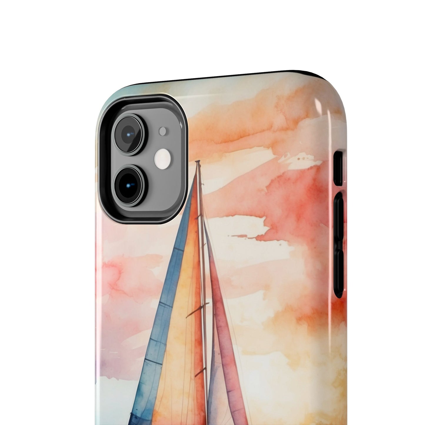 Sailboat Sunset iPhone Case – Vibrant Watercolor Design