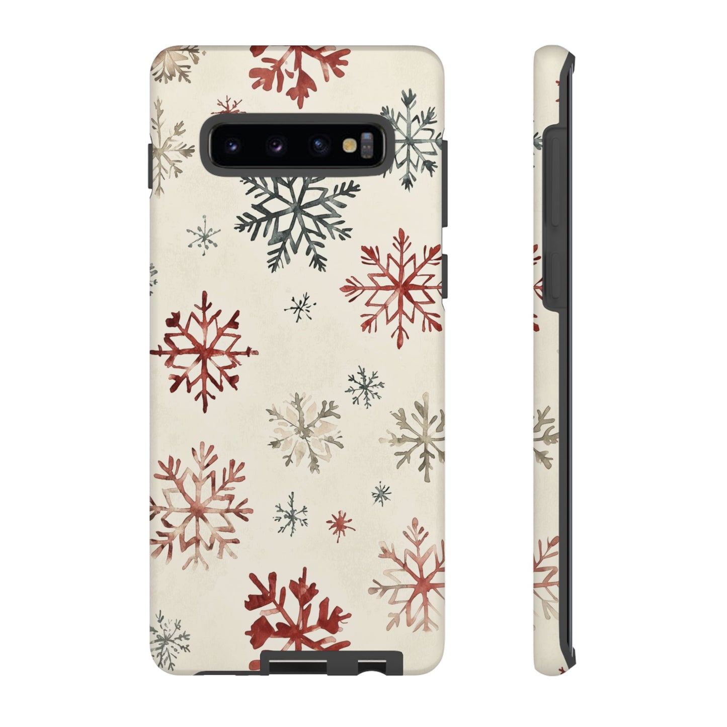 Vintage Red and Gray Snowflake Pattern – Samsung Galaxy Series Case