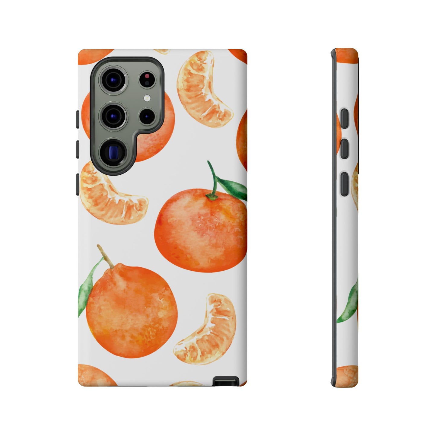 Tangerine Dreams Tough Samsung Galaxy Case – Watercolor Orange Design, Shockproof Dual Protection
