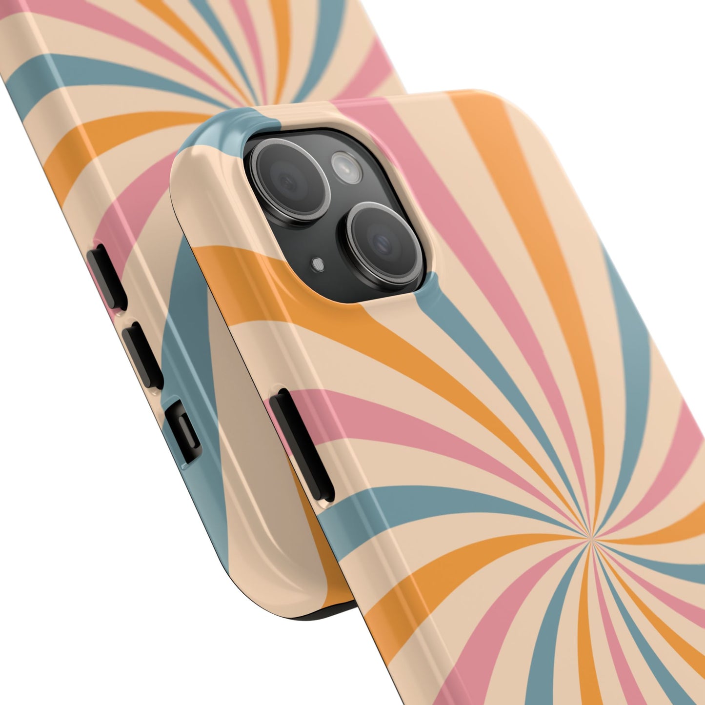 Retro Swirl Pattern iPhone Case – Bold 70s Vibe in Pink, Orange, and Teal