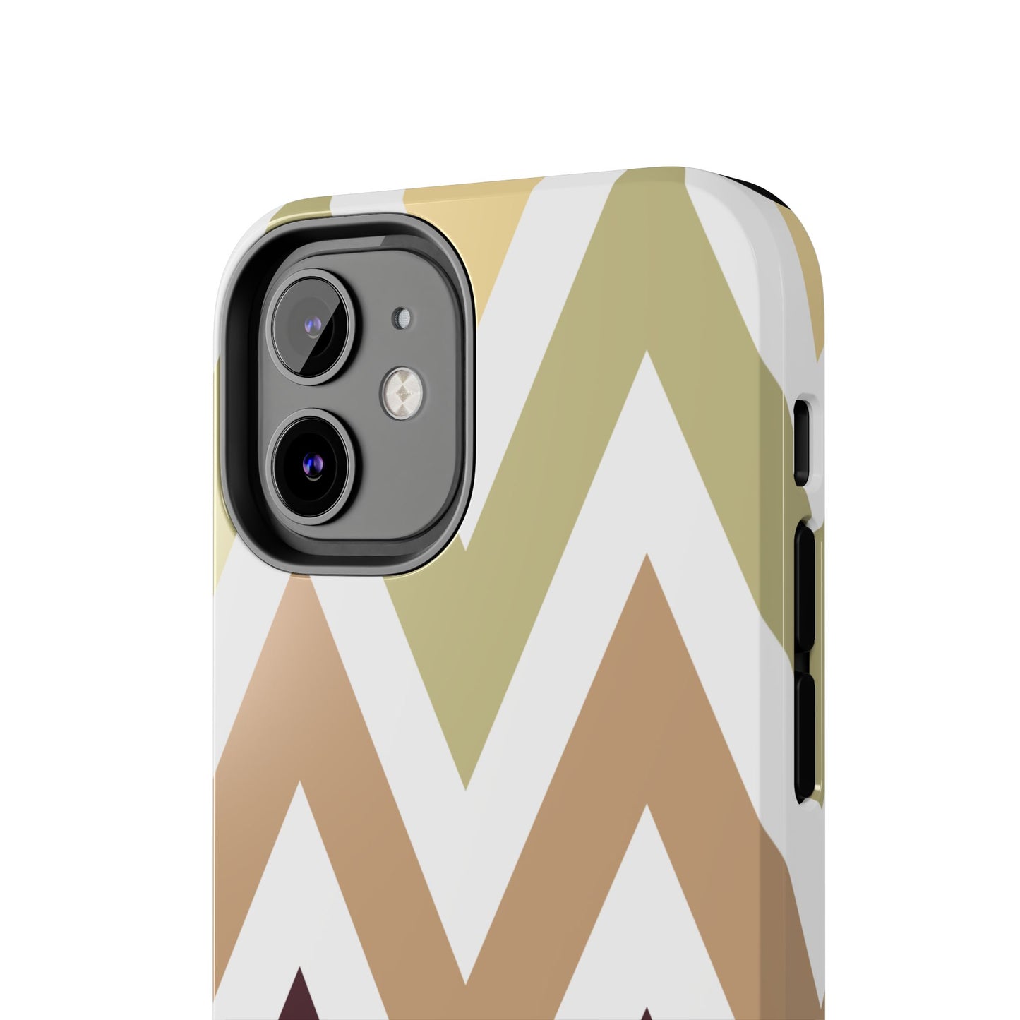 Earthy Chevron iPhone Case – Boho-Inspired Design with Dual-Layer Protection