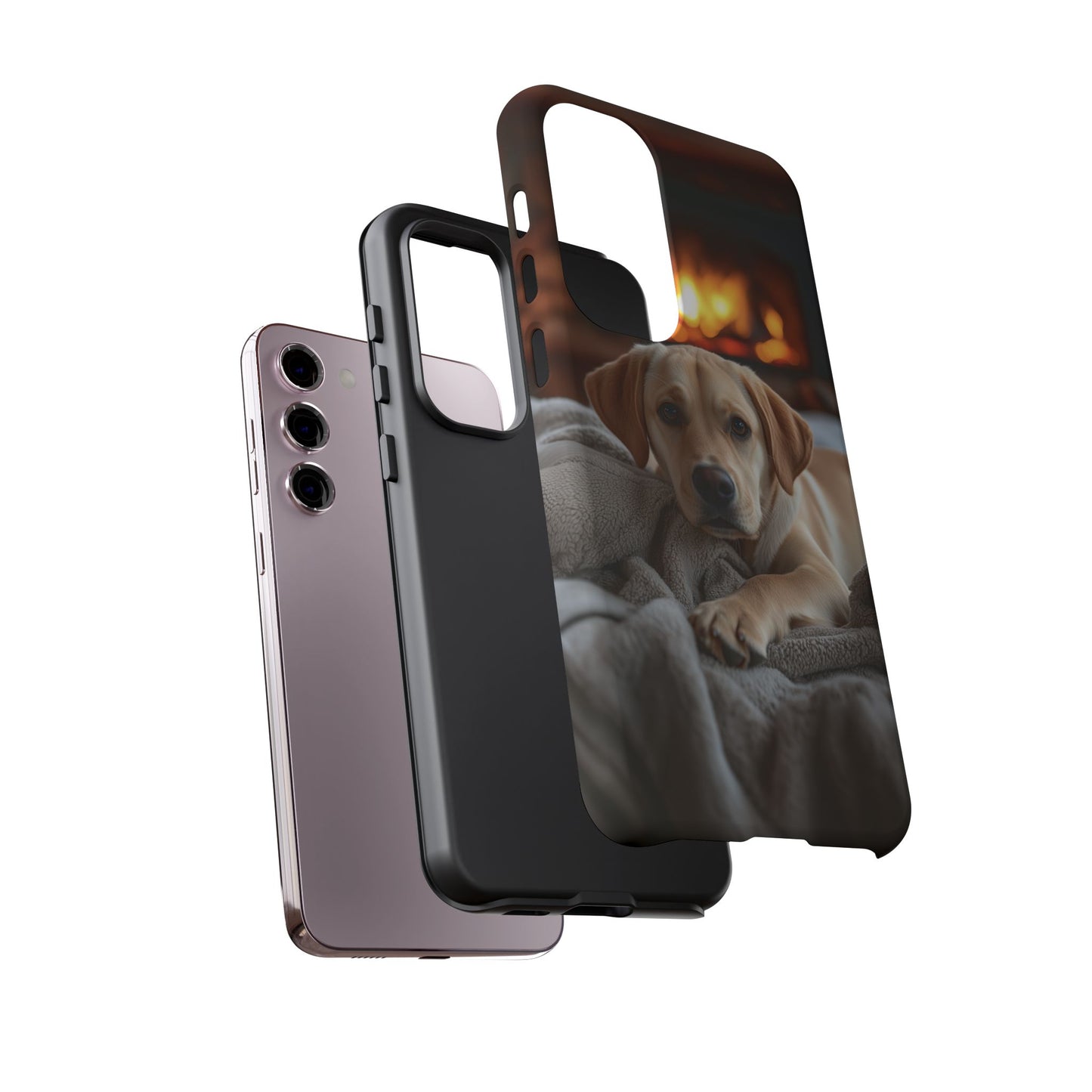 Cozy Labrador by the Fireplace - Samsung Galaxy Case