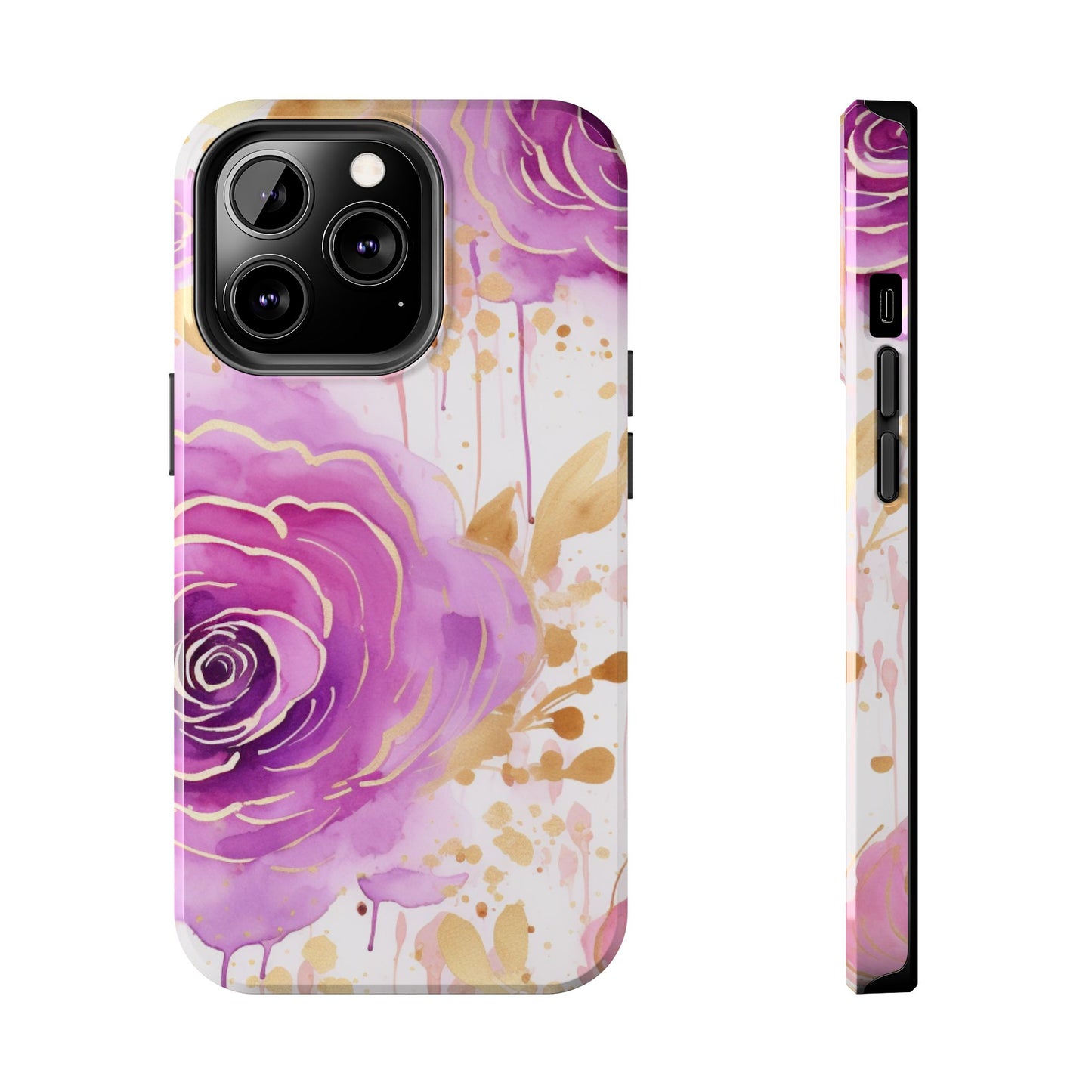 Radiant Purple & Gold Floral - iPhone Series Case