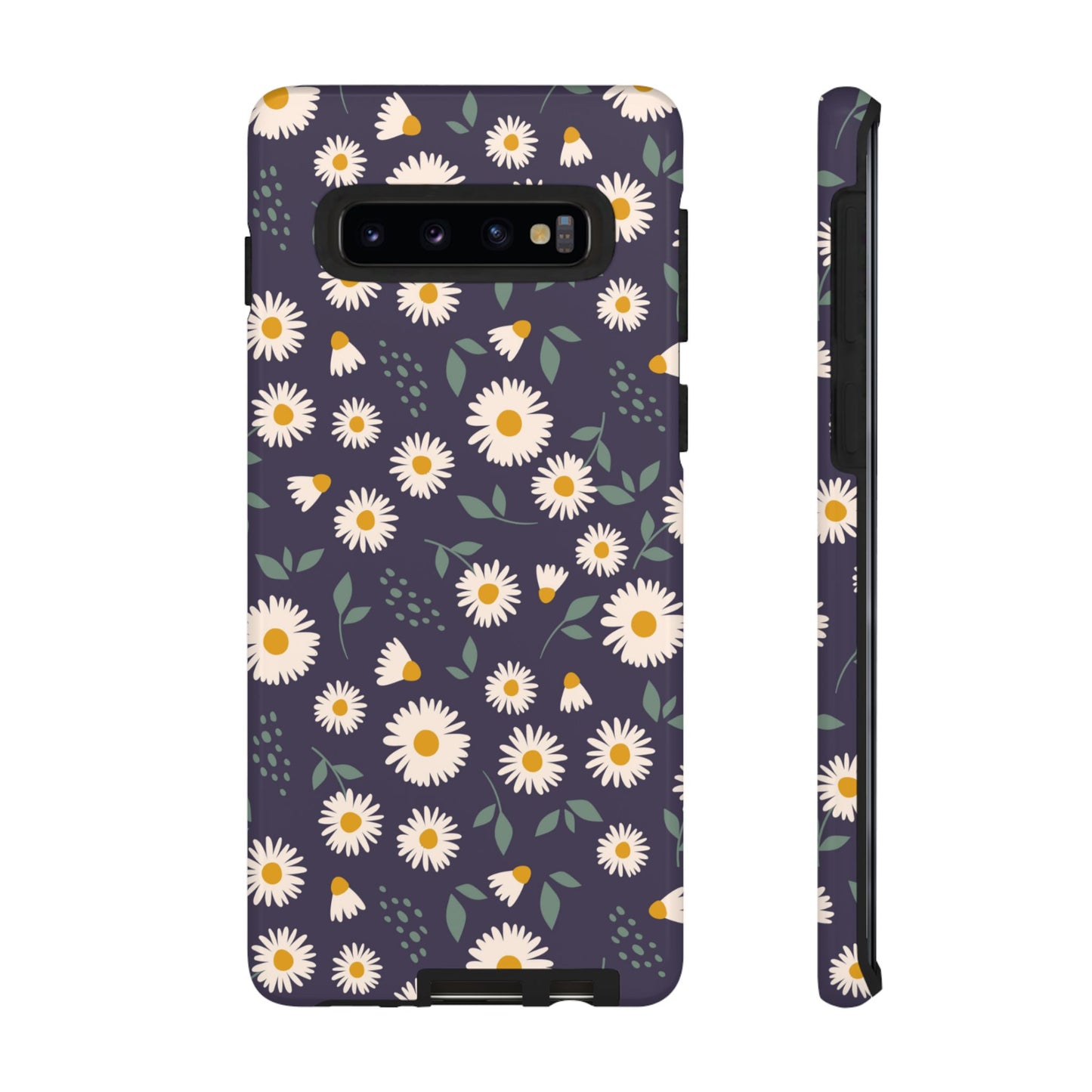 Midnight Daisy Samsung Galaxy Case – Dark Navy Floral Design, Slim and Protective