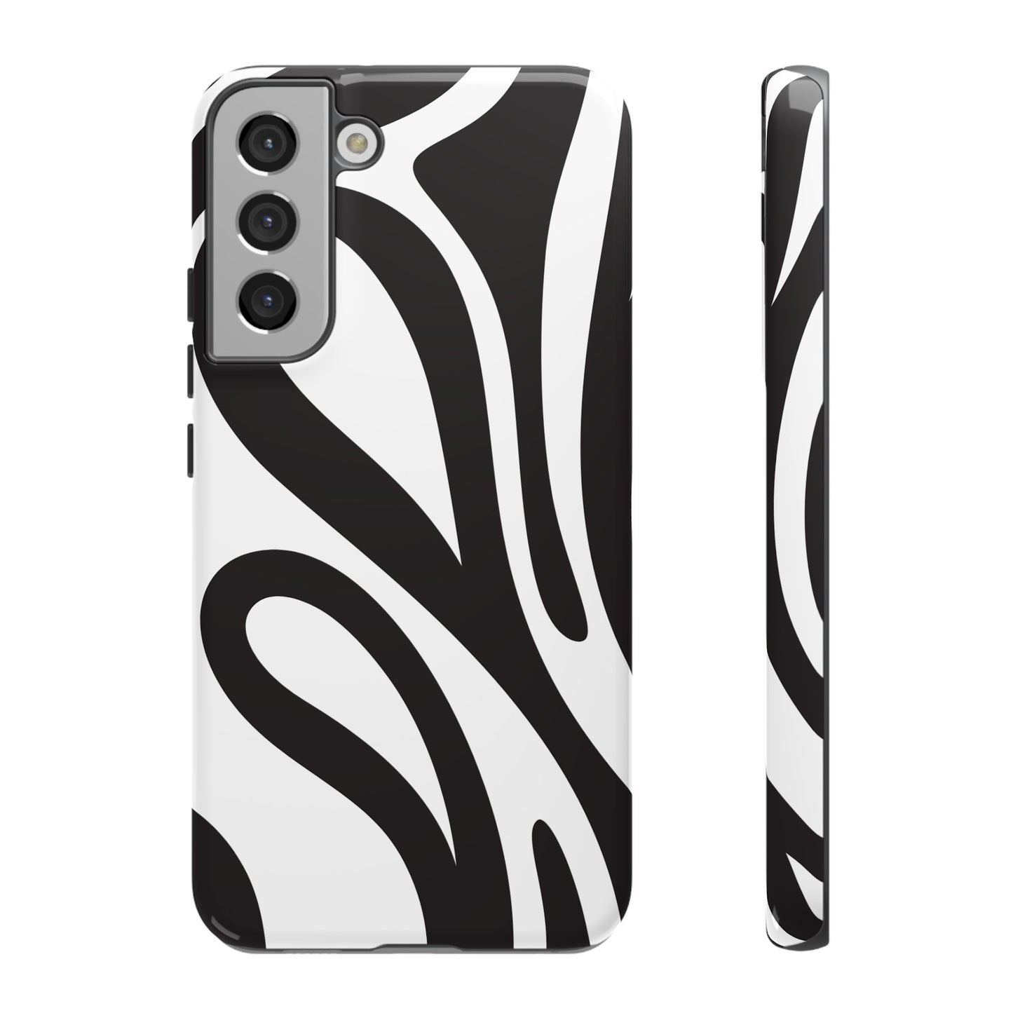 Modern Black and White Abstract Tough Samsung Galaxy Case – Bold Graphic Pattern with Dual-Layer Protection