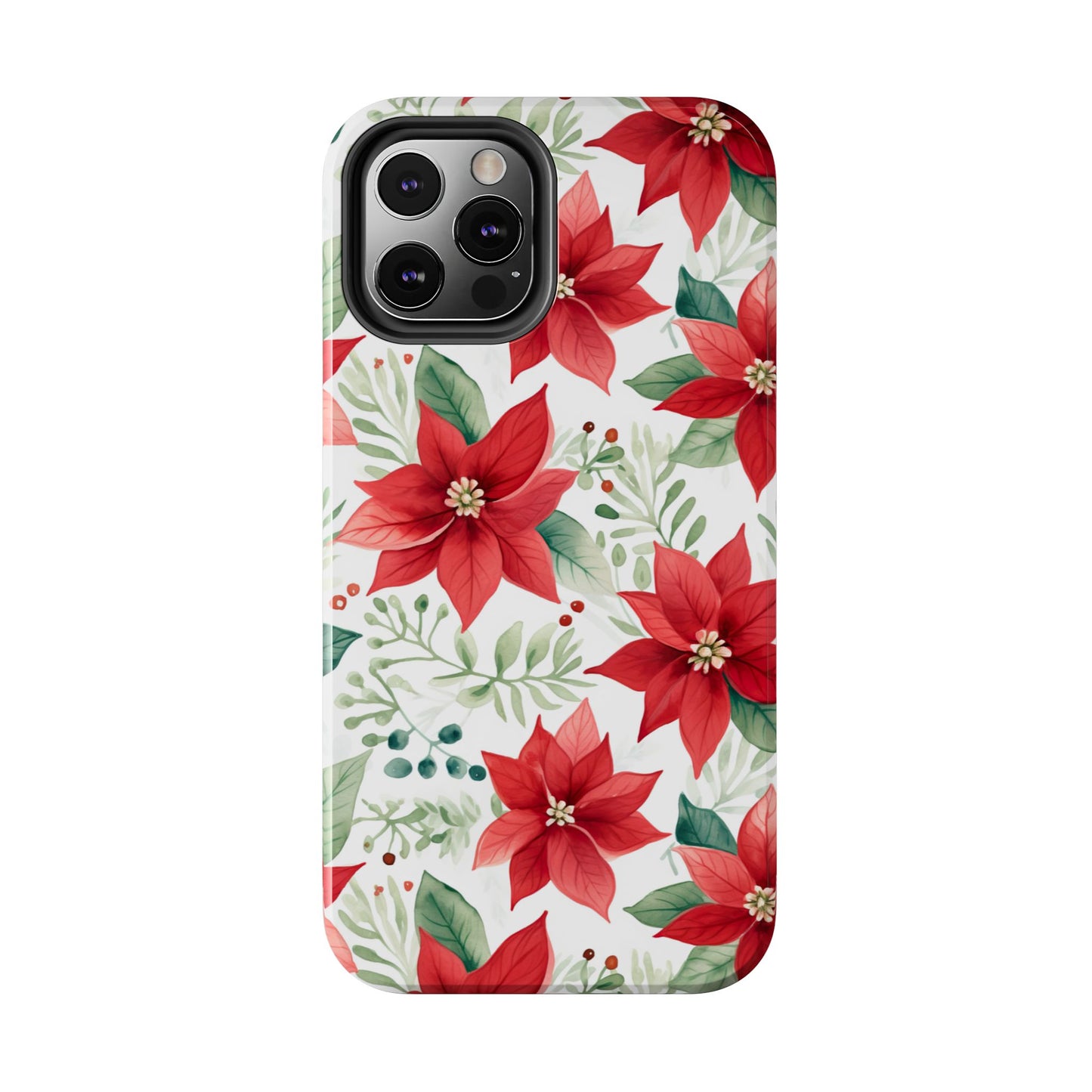 Festive Poinsettia Holiday Pattern – iPhone Series Case
