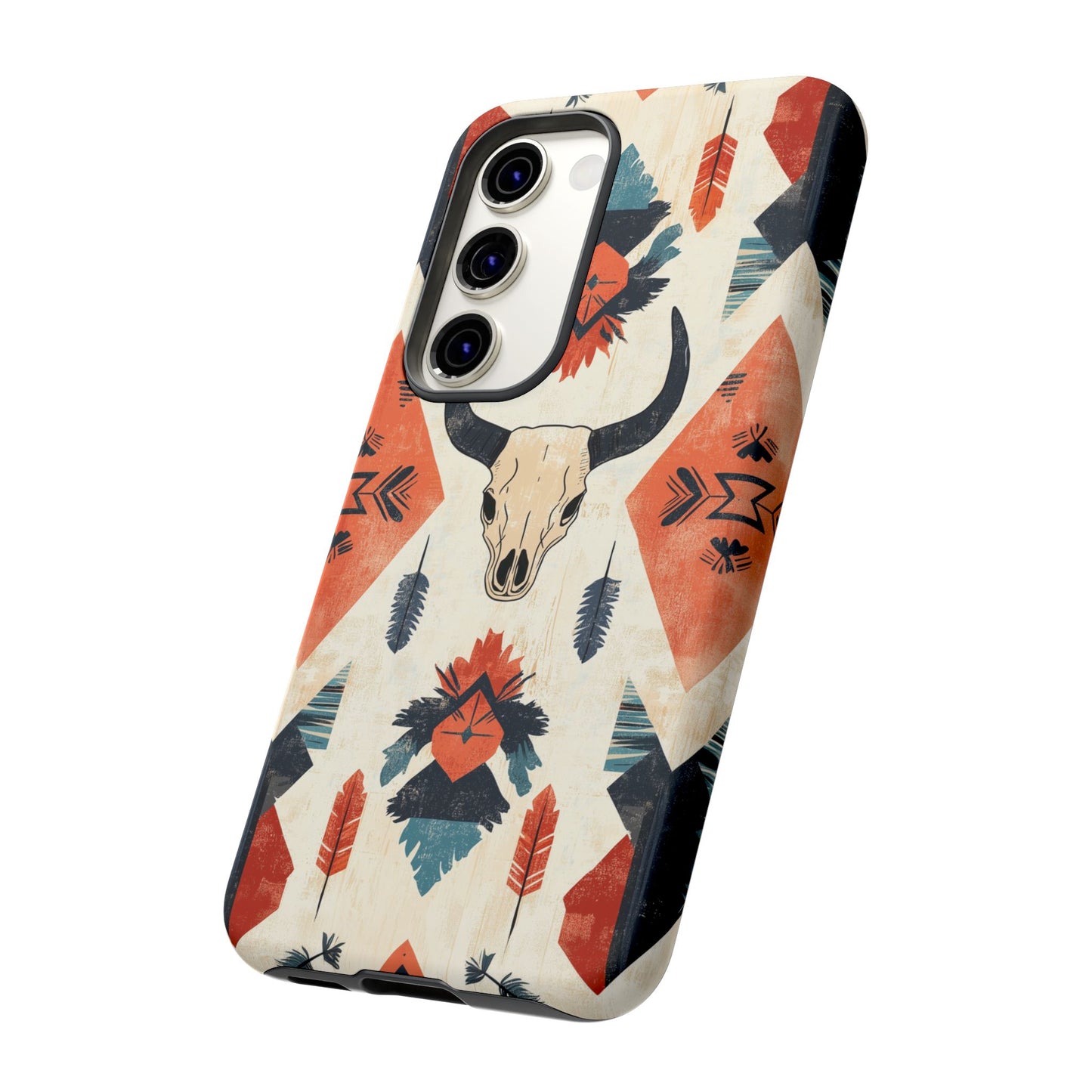 Southwestern Boho Skull Tough Samsung Galaxy Case – Durable Matte Finish, Dual-Layer Protection