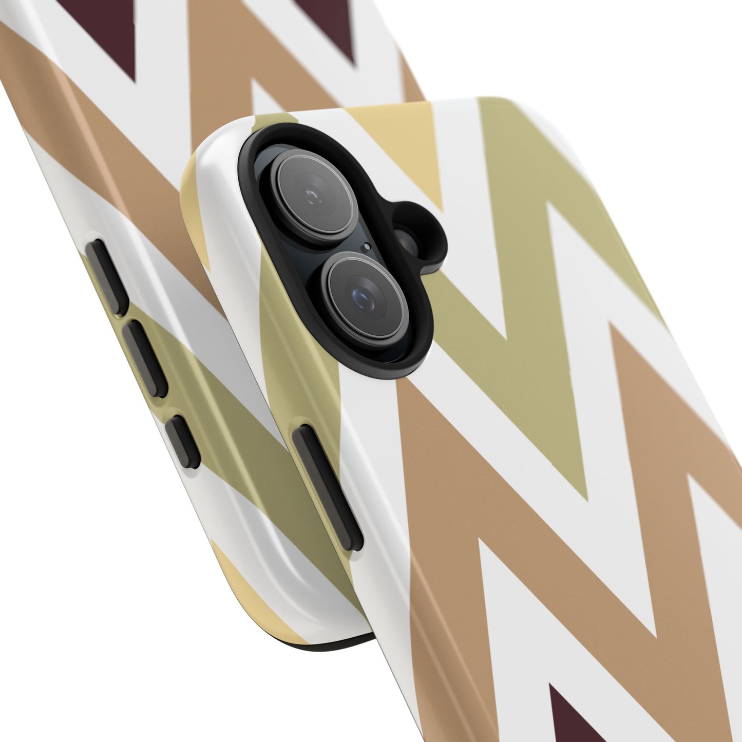Earthy Chevron iPhone Case – Boho-Inspired Design with Dual-Layer Protection