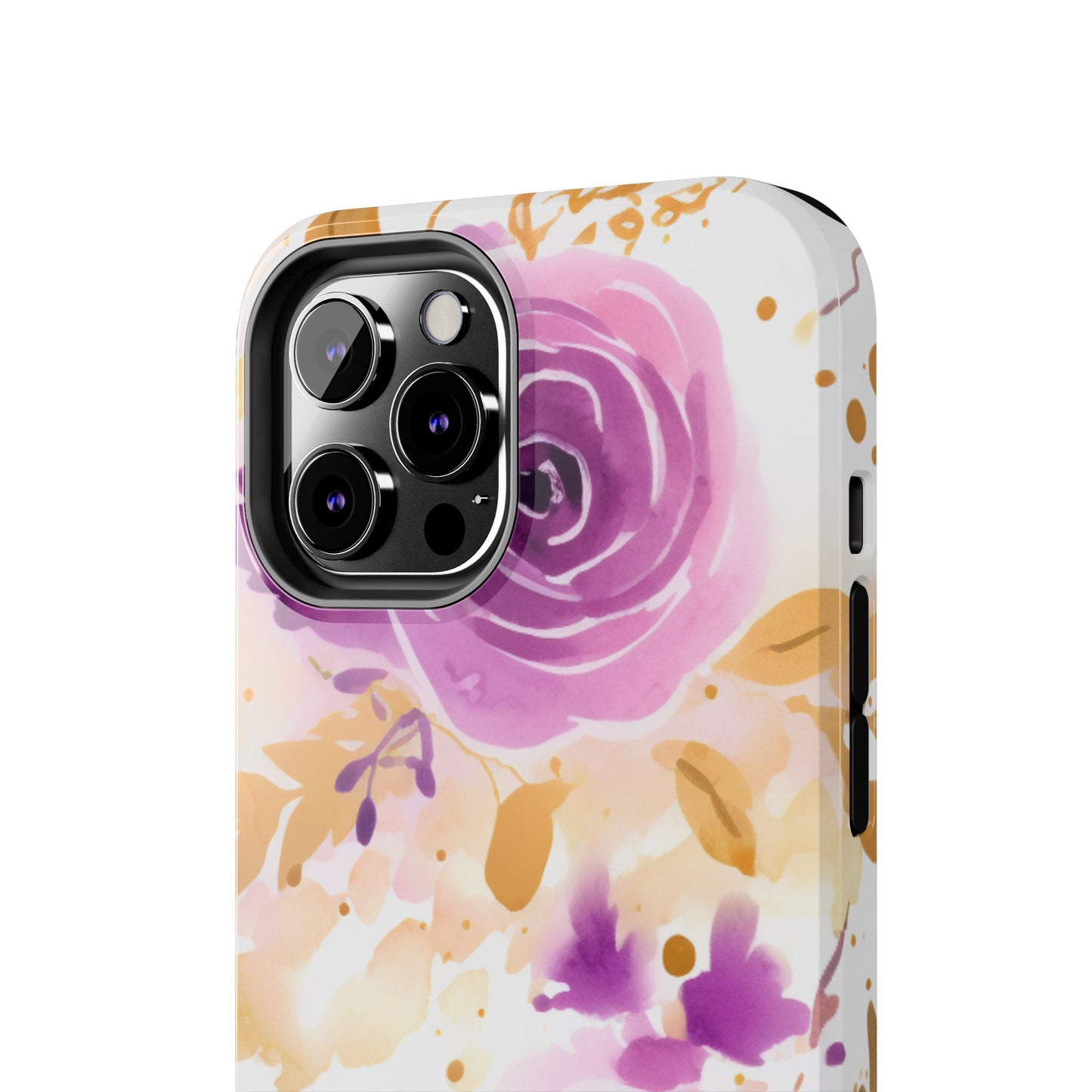 Soft Purple & Gold Floral Splash - iPhone Series Case