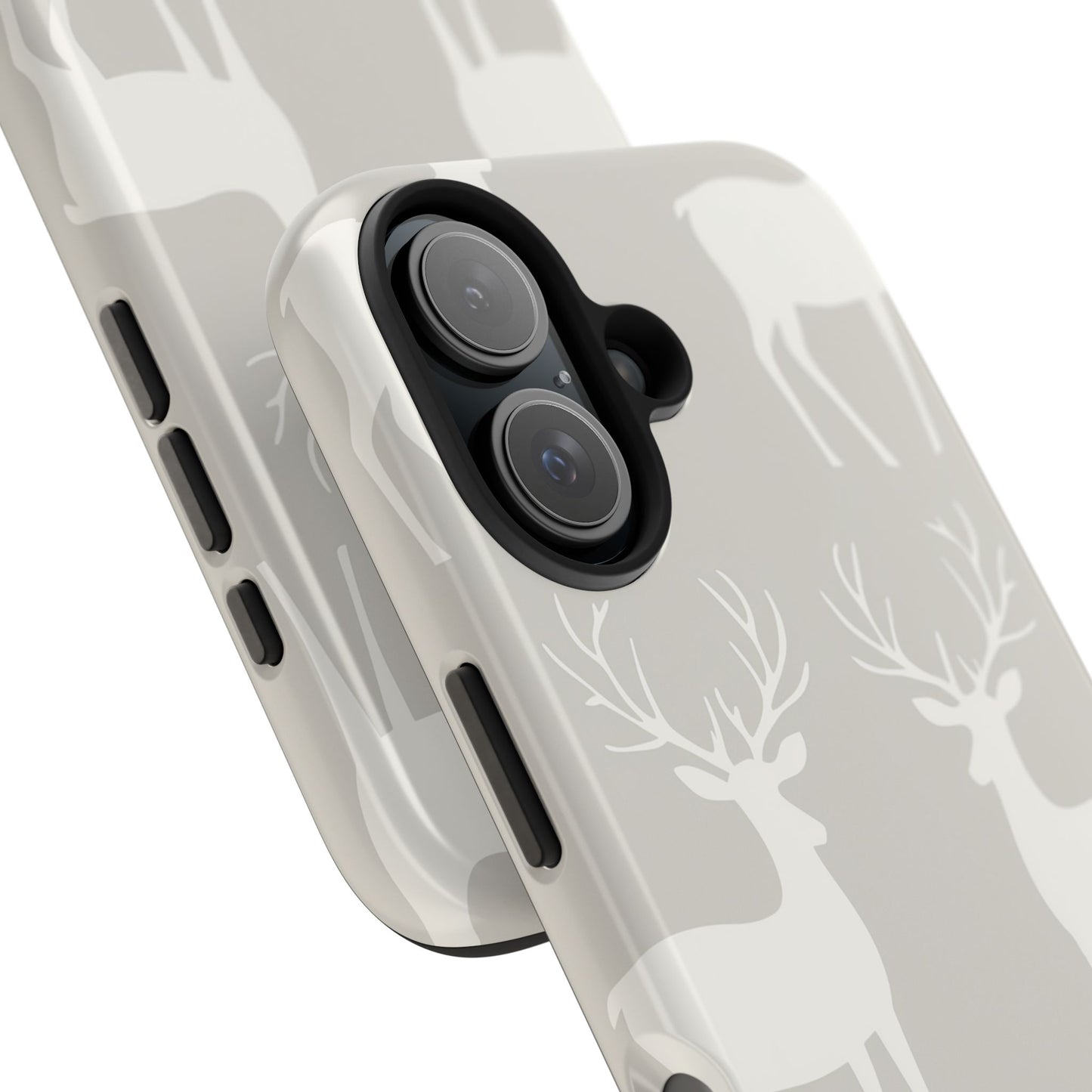 Elegant White Reindeer Pattern – iPhone Series Case