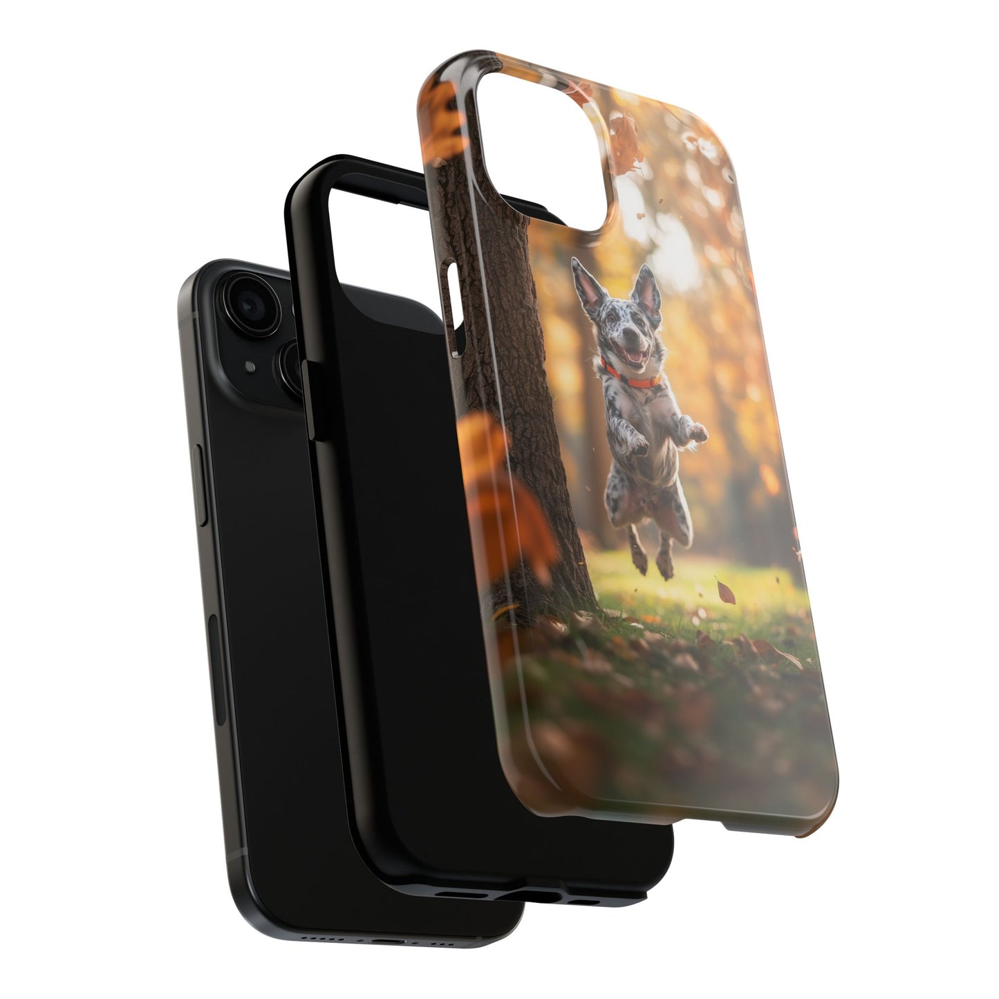 Energetic Blue Heeler Forest Pup Phone Case – Durable Outdoor-Inspired Design
