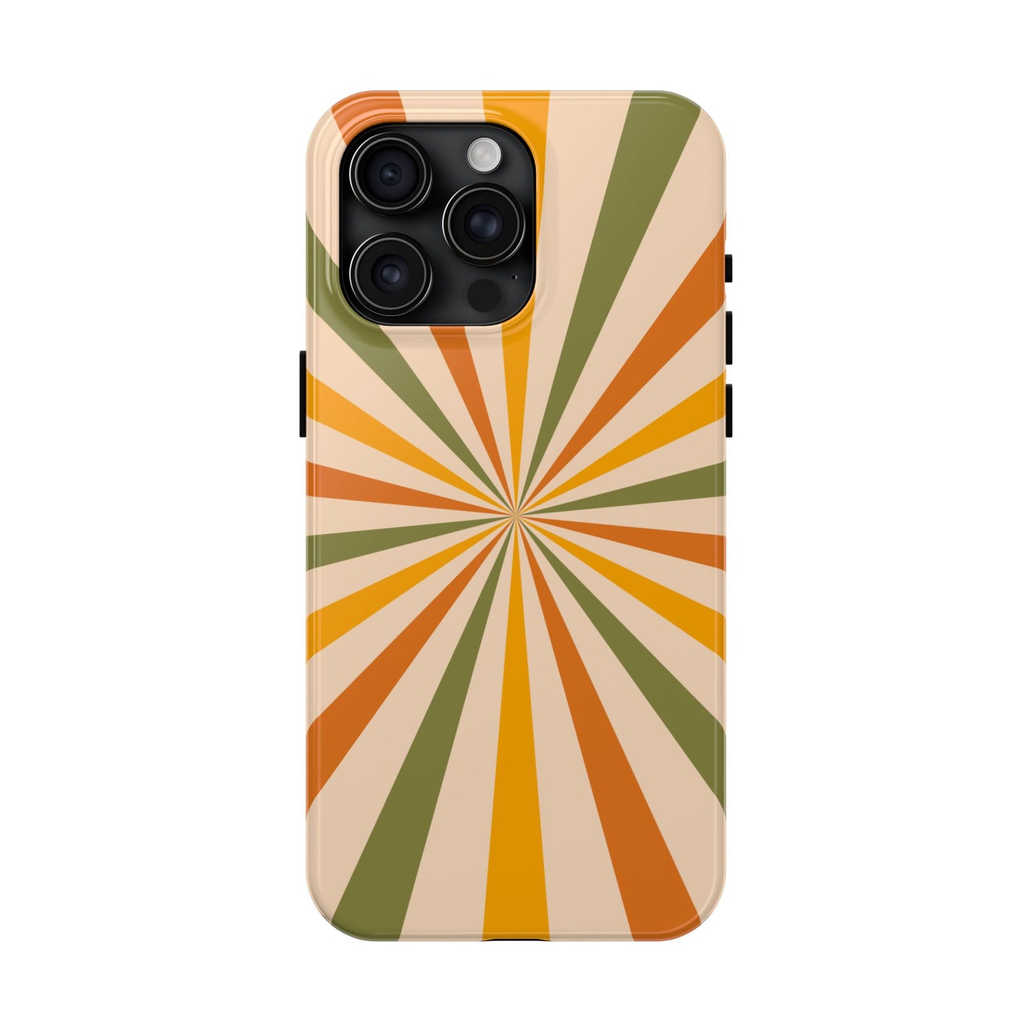 Retro Sunburst iPhone Case – Bold Geometric Design, Durable Shockproof Protection