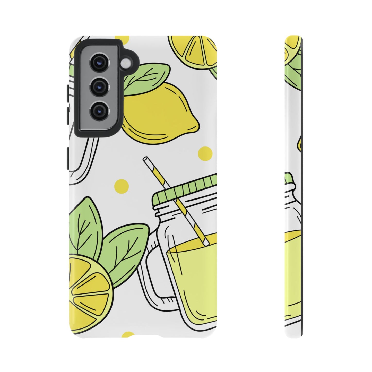 Lemonade Love Tough Samsung Galaxy Case – Fun Lemon Mason Jar Design, Dual-Layer Protection