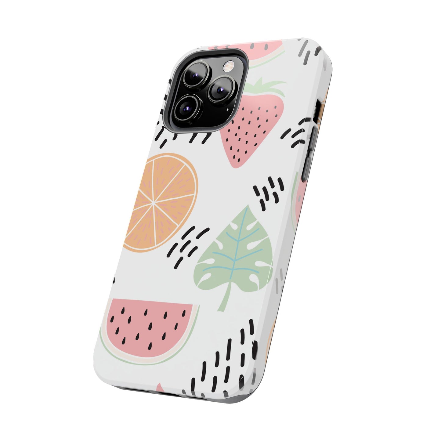 Tropical Fruit Fiesta Tough iPhone Case – Fun Watermelon, Pineapple, and Citrus Design - BOGO Cases