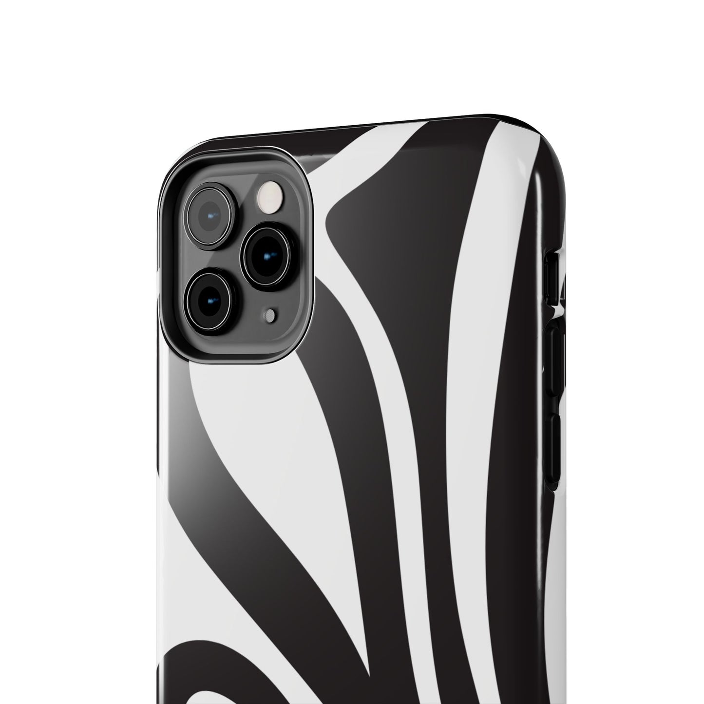 Modern Black and White Abstract Tough iPhone Case – Bold Graphic Pattern with Dual-Layer Protection