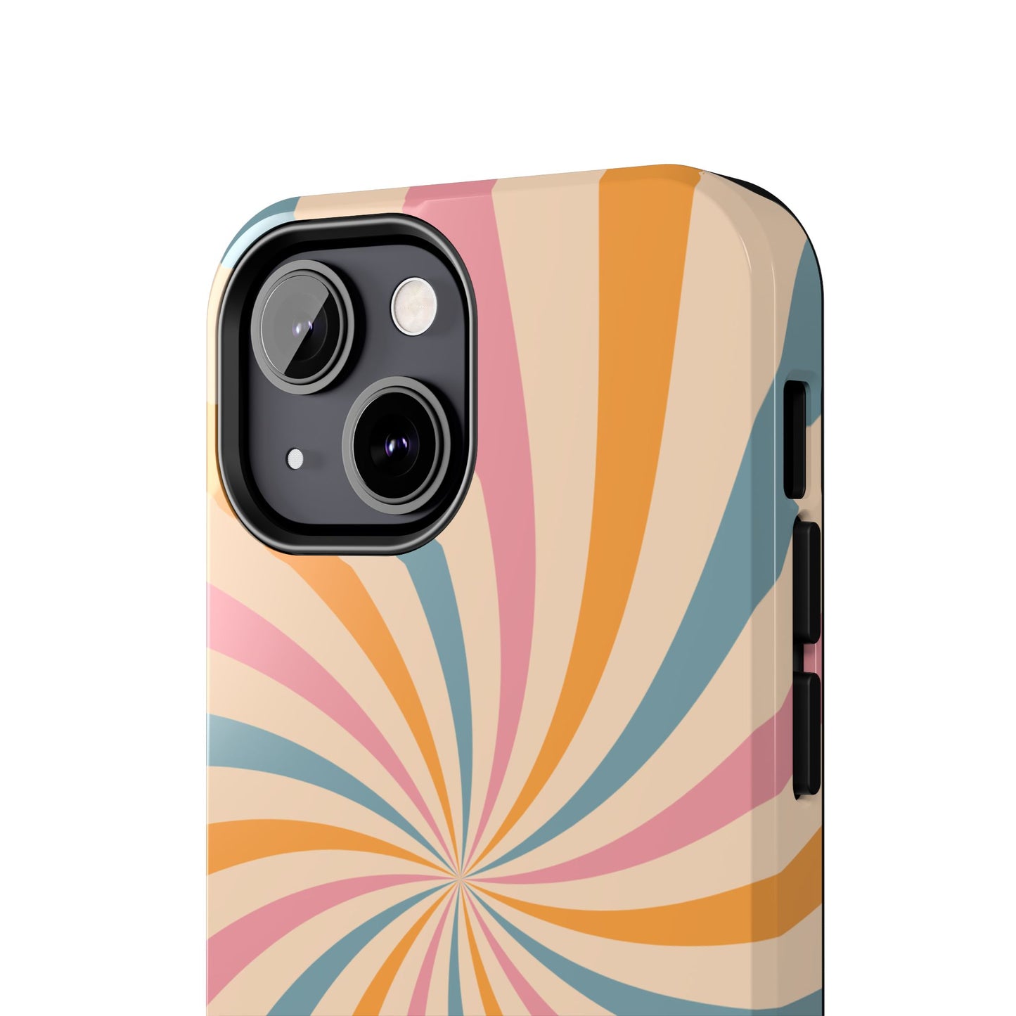 Retro Swirl Pattern iPhone Case – Bold 70s Vibe in Pink, Orange, and Teal