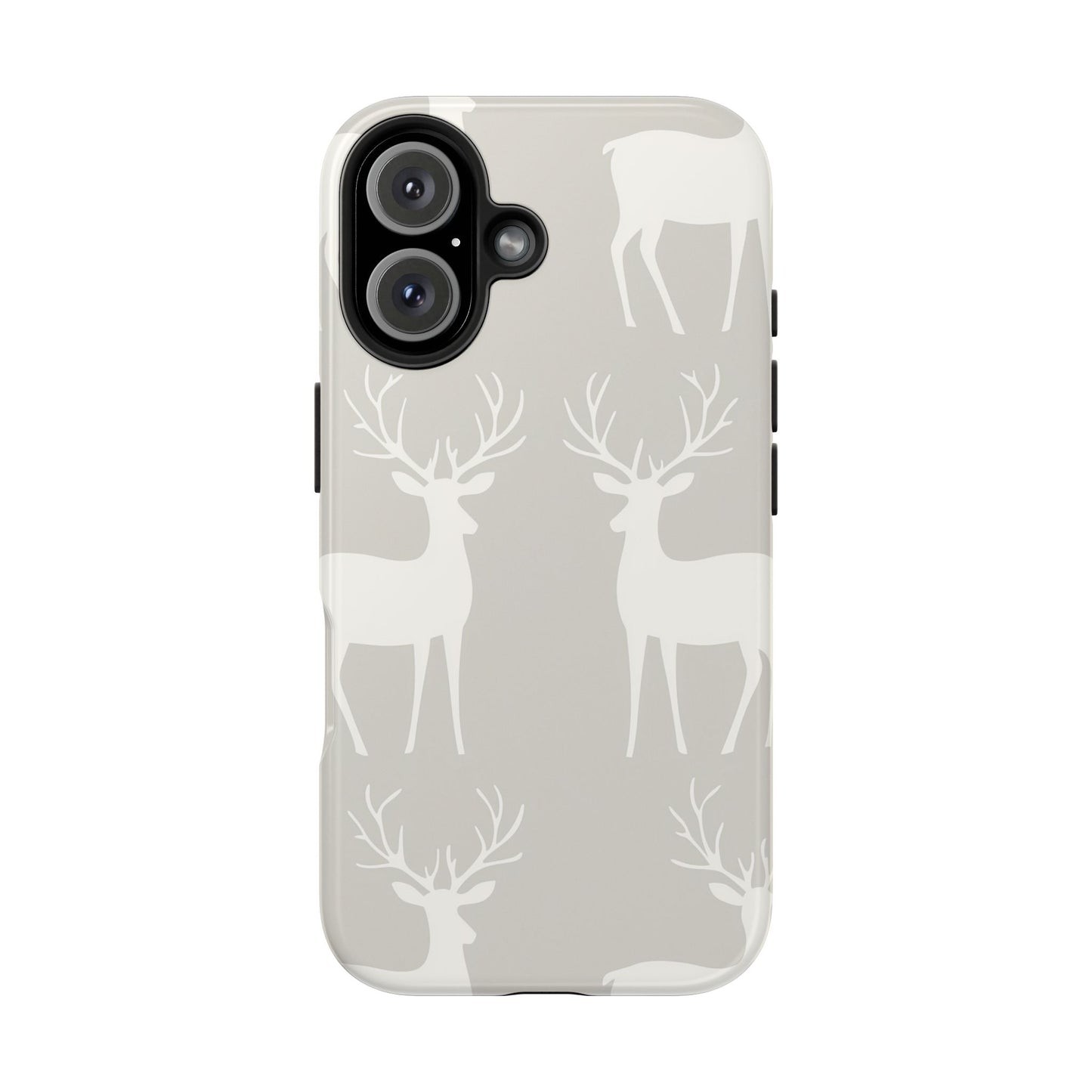 Elegant White Reindeer Pattern – iPhone Series Case